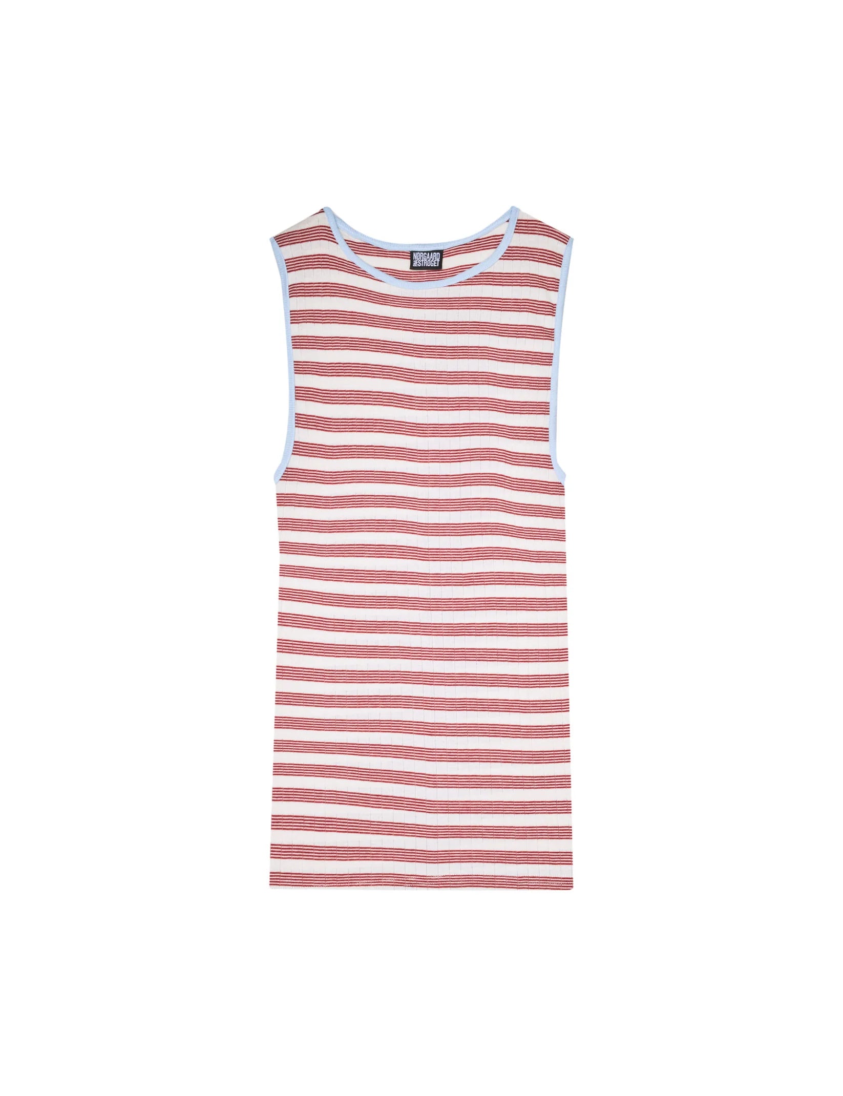 Nørgaard på Strøget tanktop BW stripe ecru/wine/lightblue