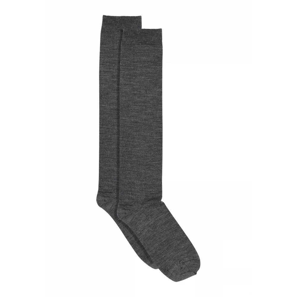 MP Wool/cotton knee socks Dark grey melange