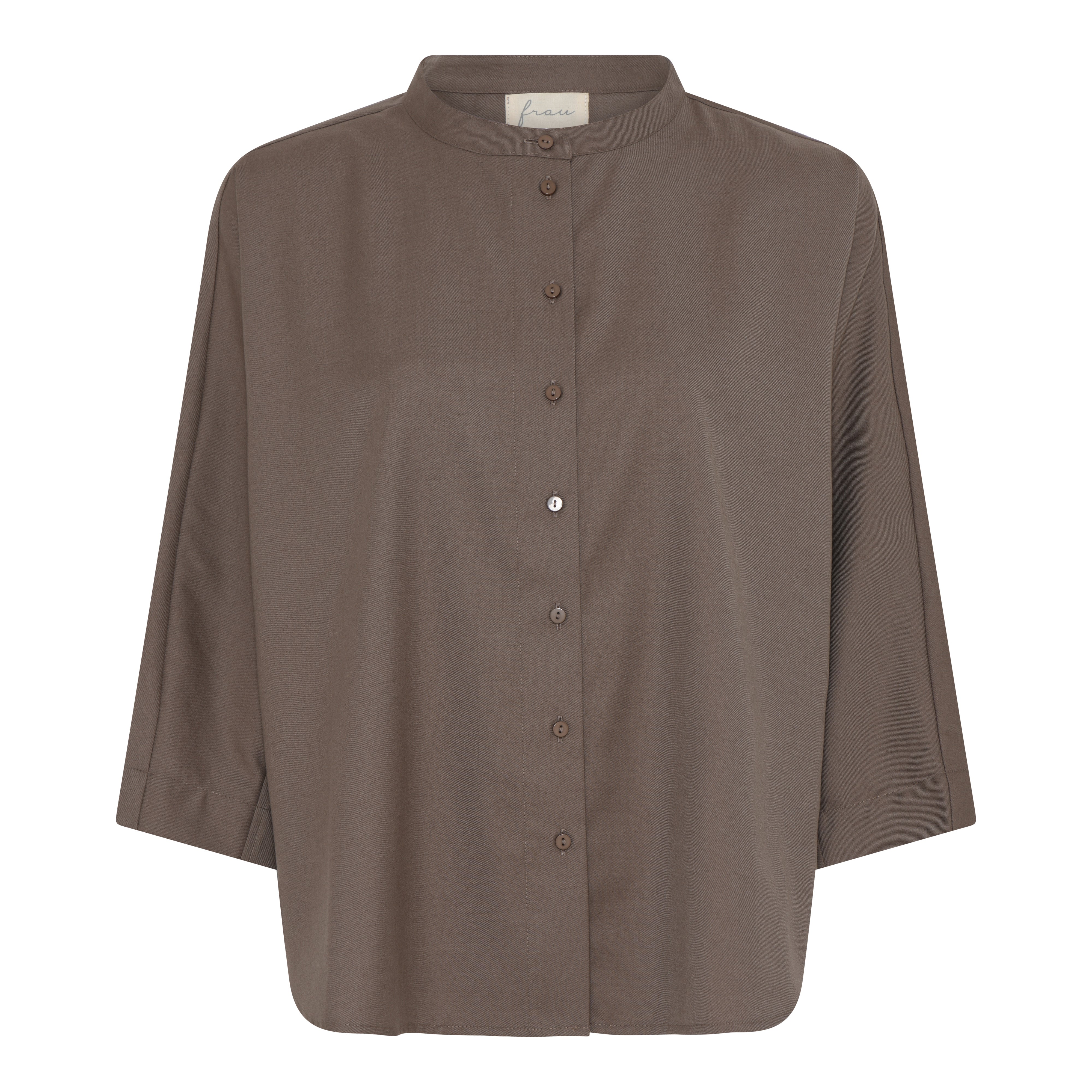 Frau Seoul short wool shirt walnut