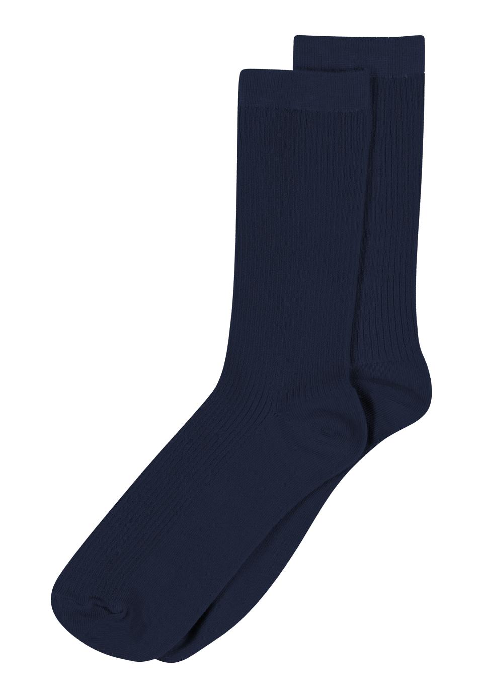 MP fine cotton rib socks navy