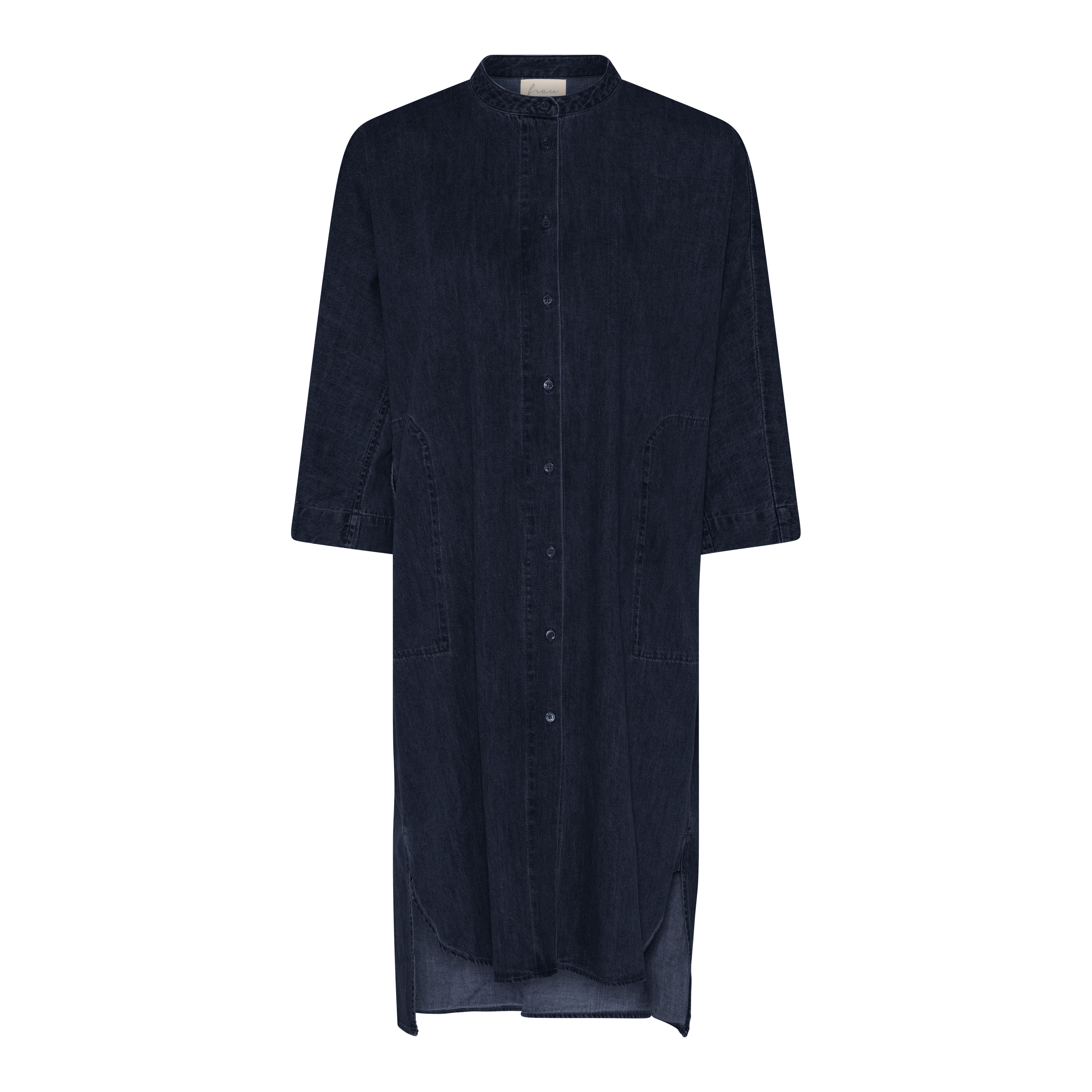 Frau Seoul 2/4 long denim shirt dark blue