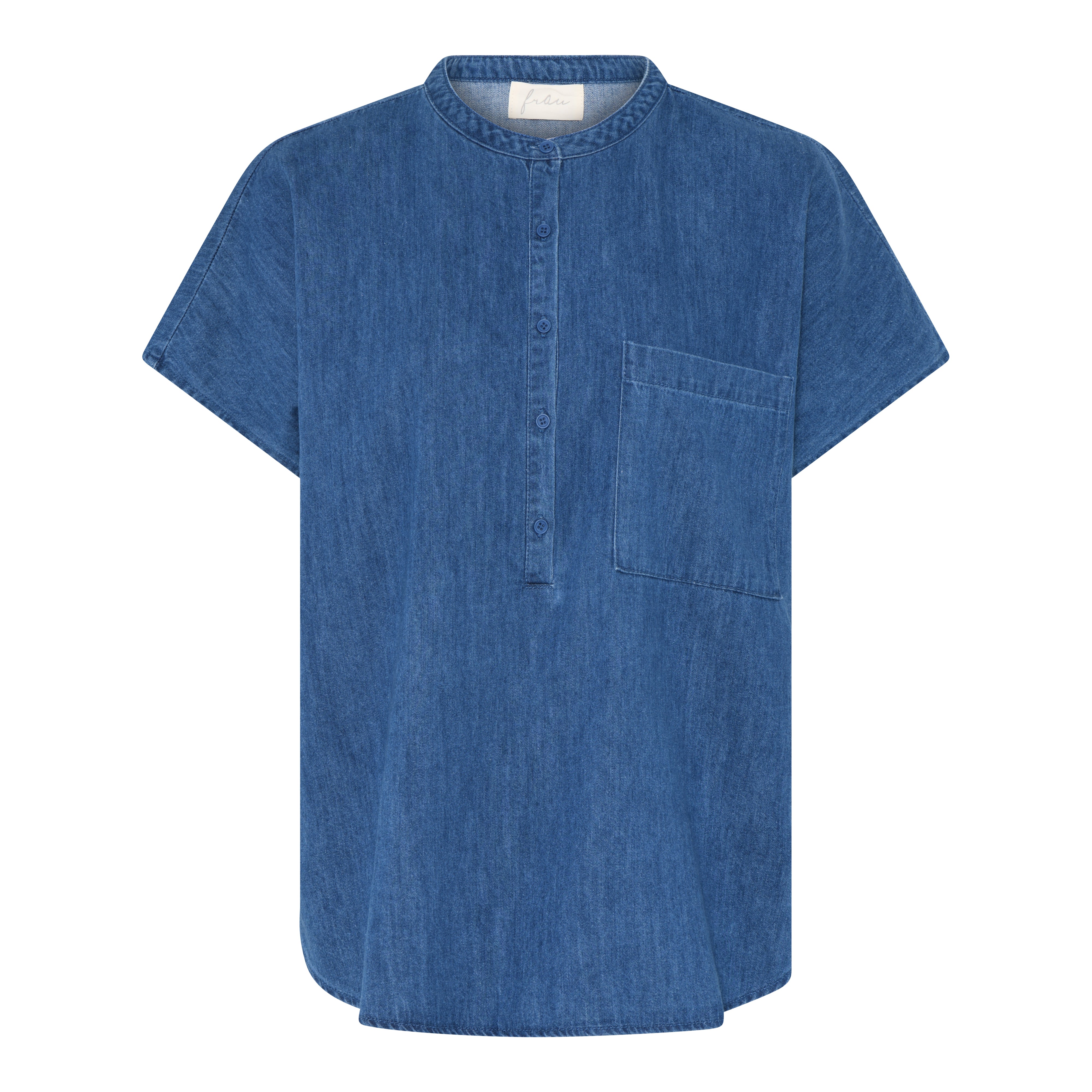 Frau Colombo ss top Clear blue denim