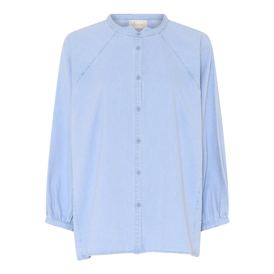 Frau Tokyo ls short shirt light blue denim