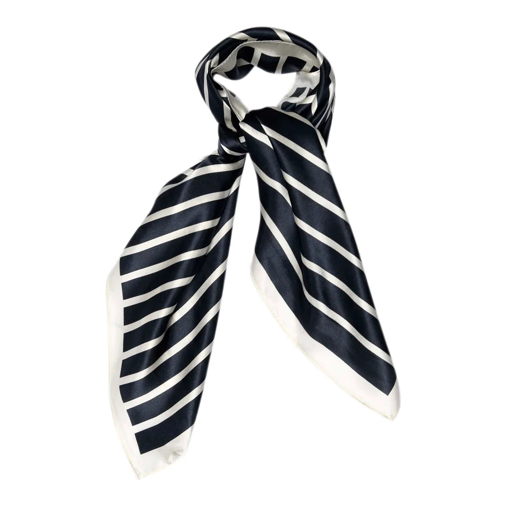 Lines silke tørklæde Navy