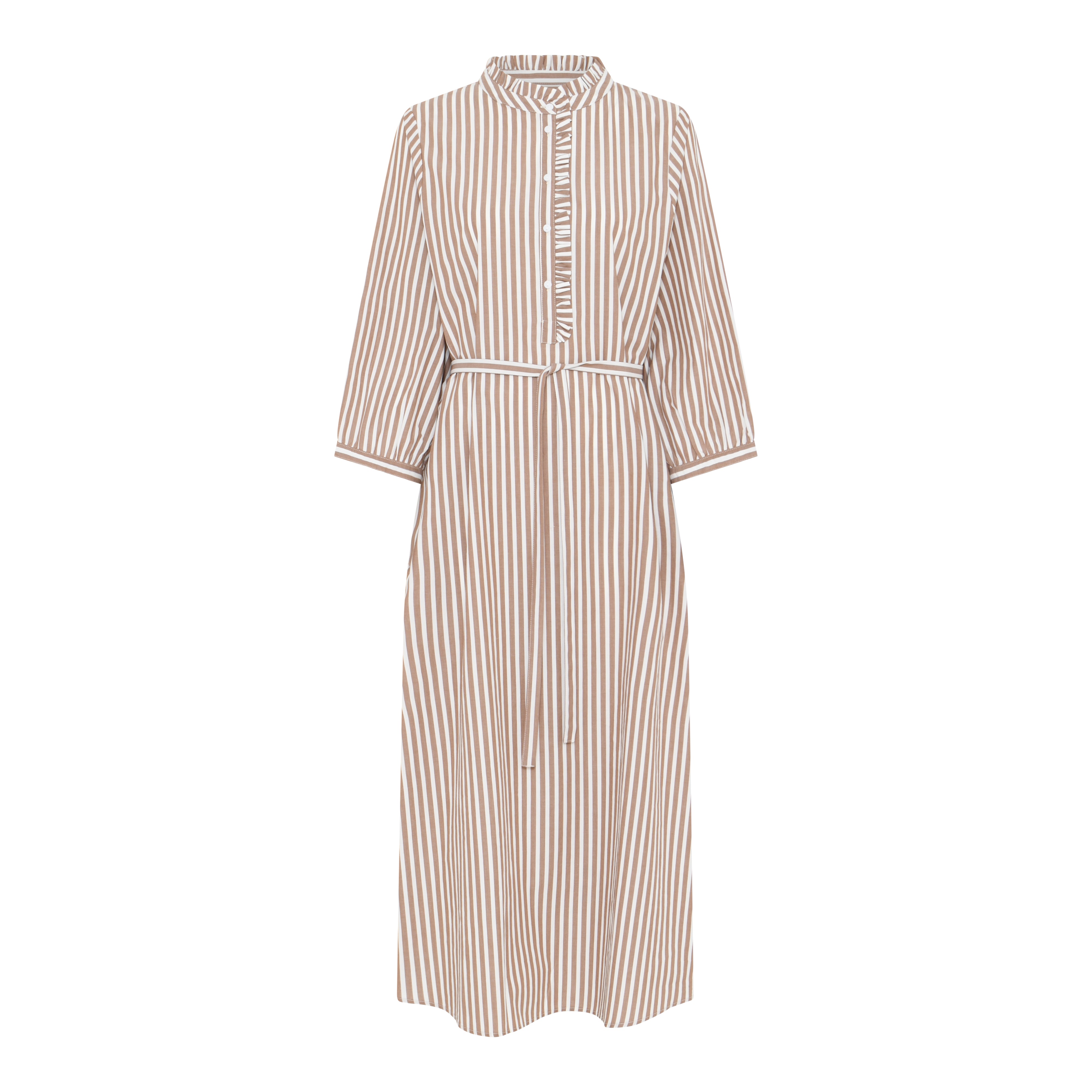 Frau Madrid frill dress BC Coffee wide stripe