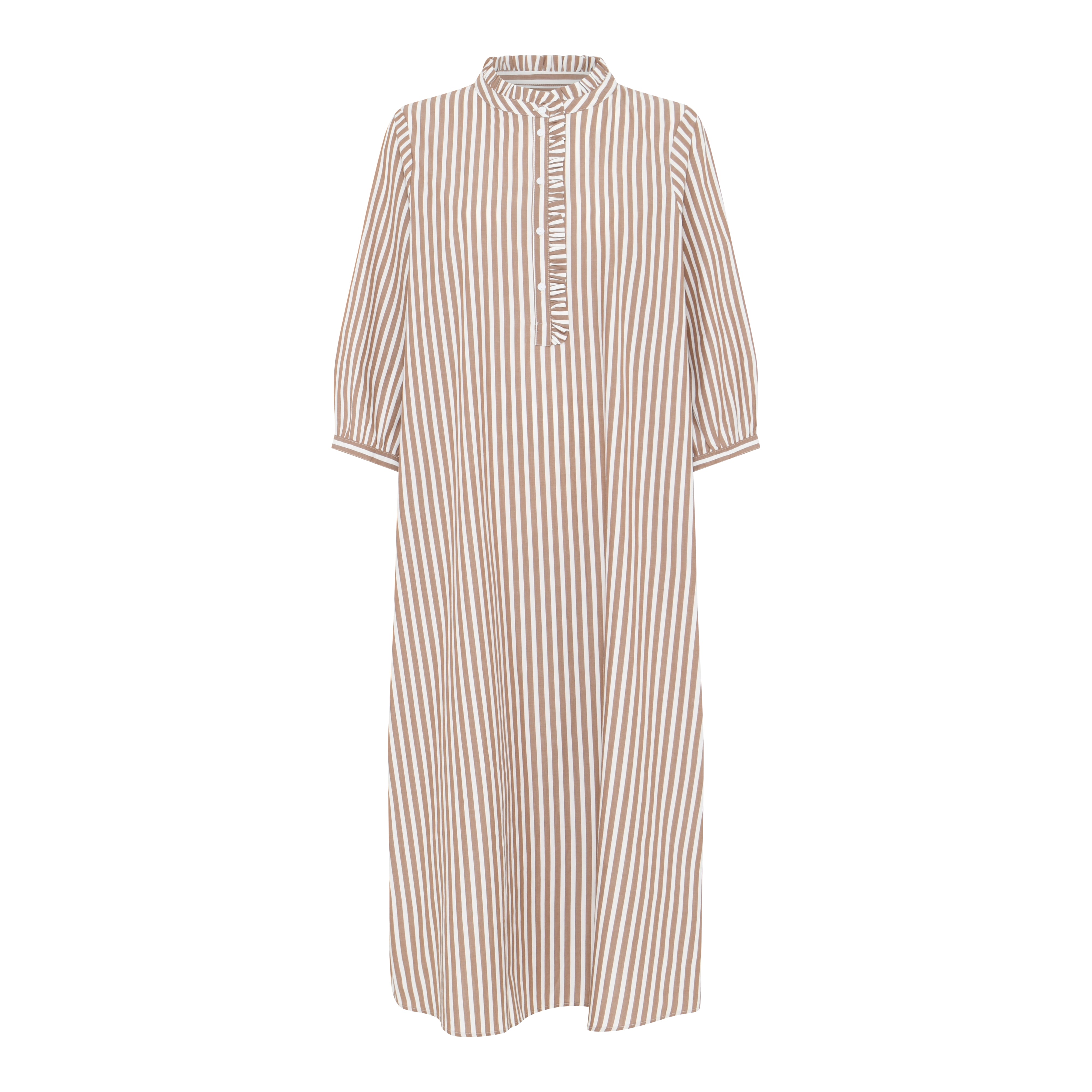 Frau Madrid frill dress BC Coffee wide stripe