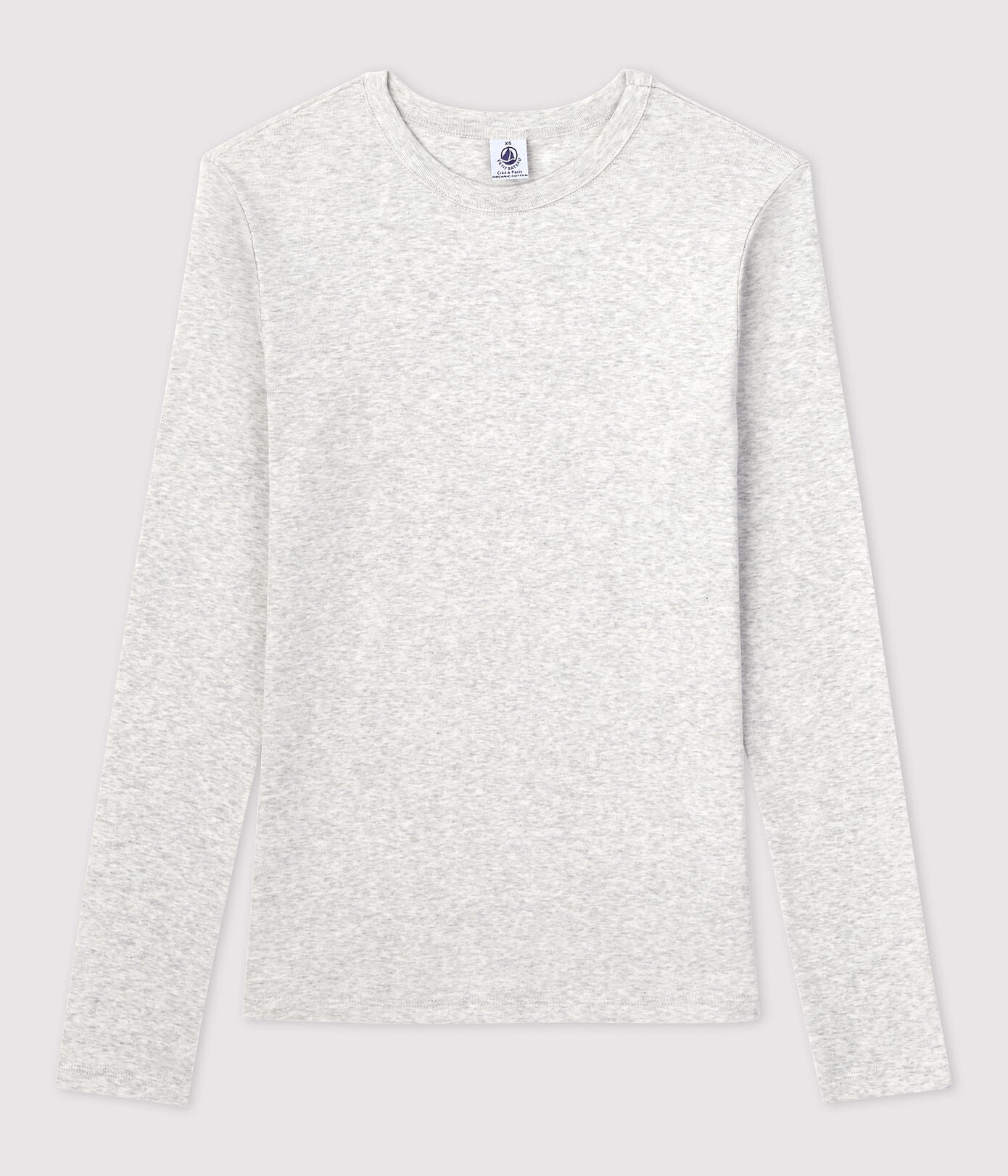 lysgrå melange basic tee LS Petit Bateau