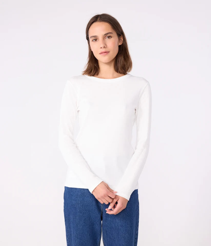 Petit Bateau LS tee hvid