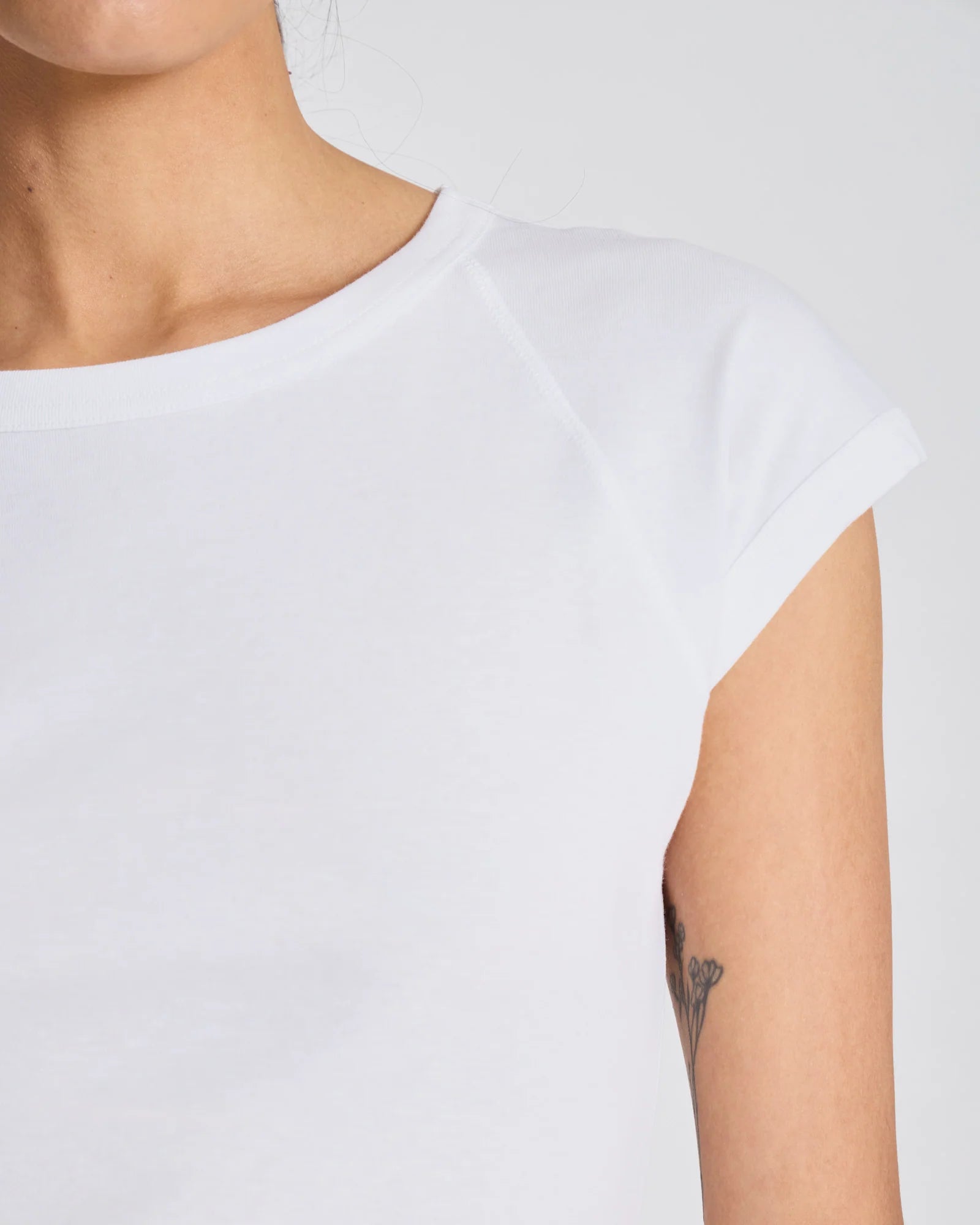 Gai+Lisva Malou SS cotton 1x1 rib tee Hvid