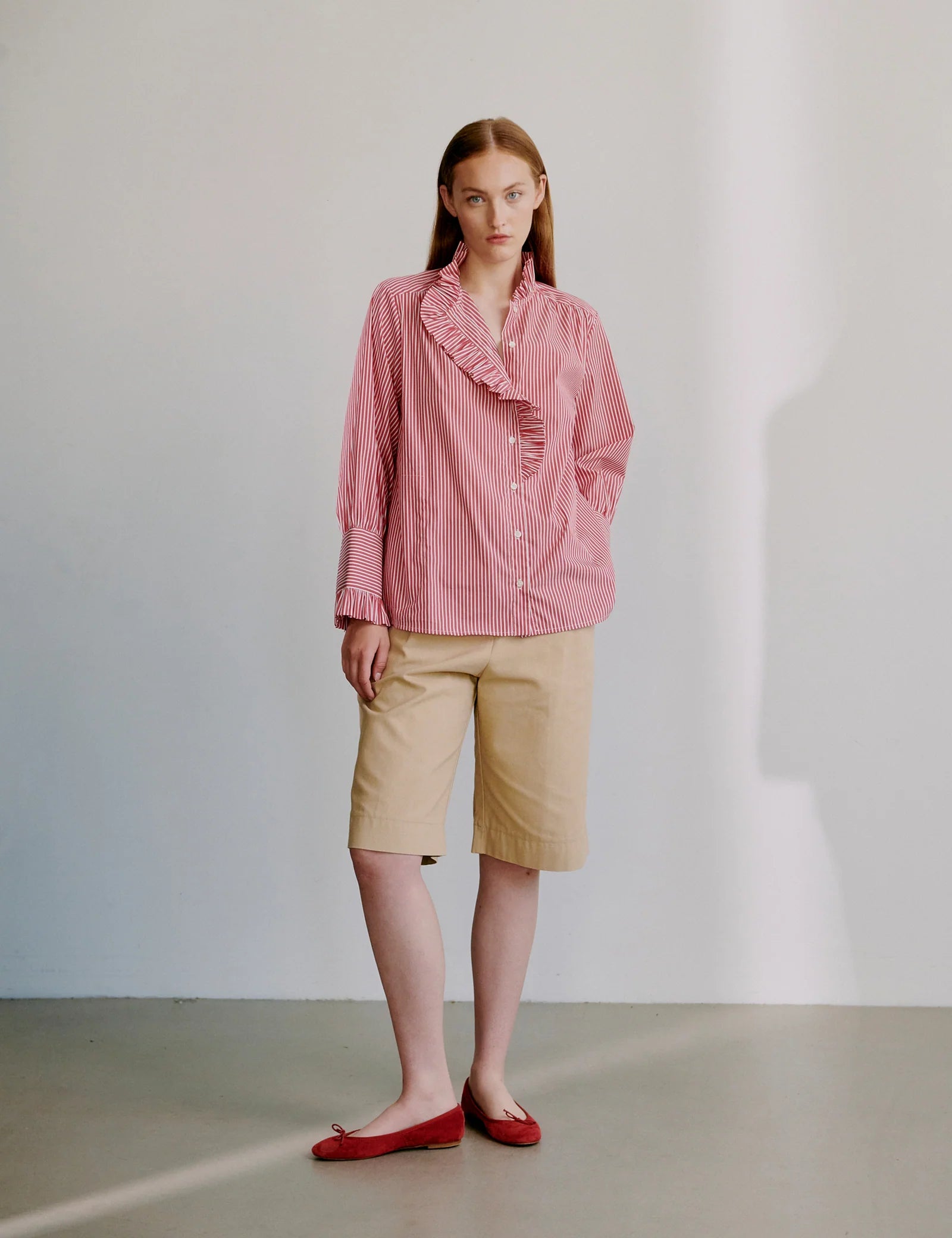 APOF Annemone blouse Red white stripe