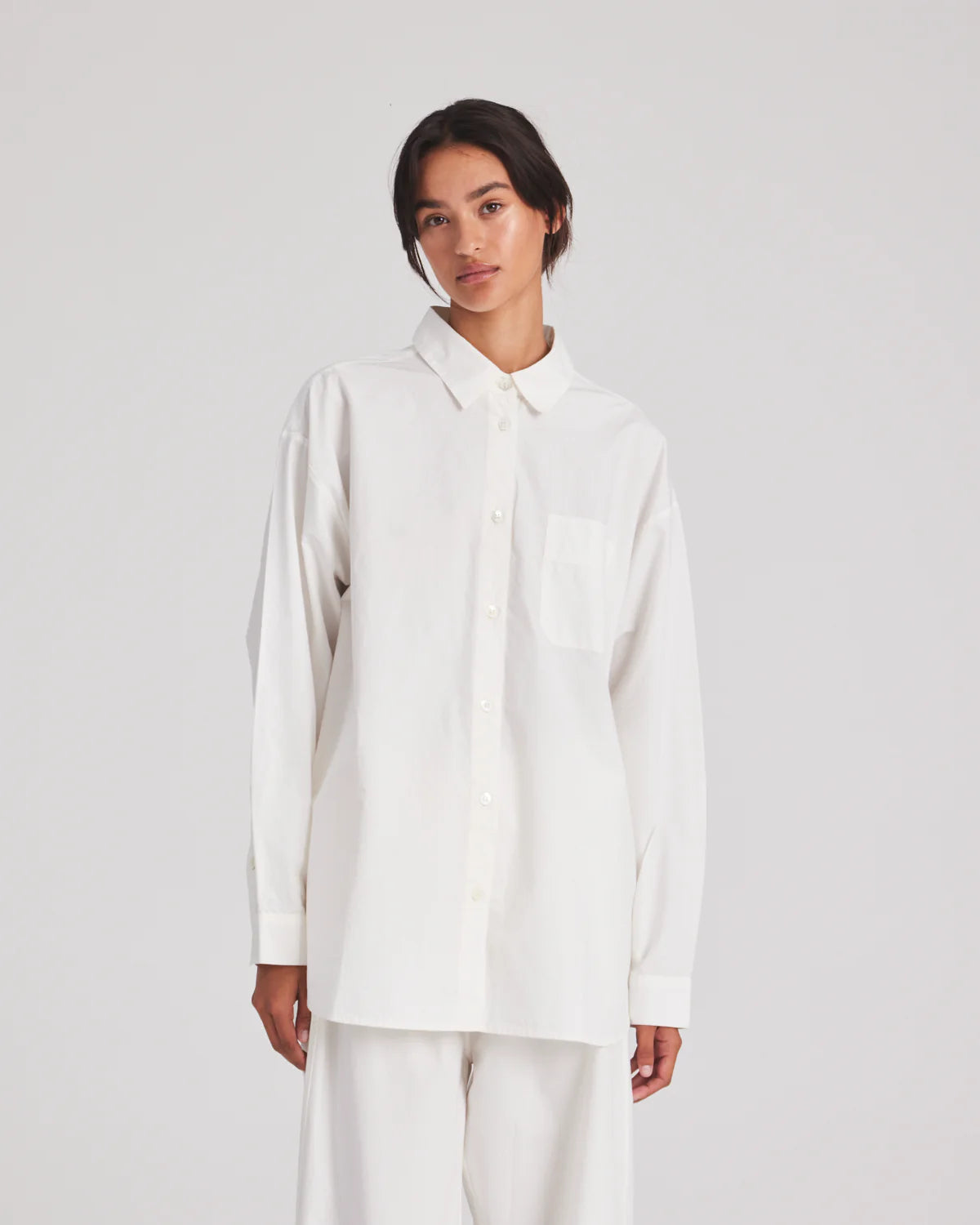Gai+Lisva Astrid L/S shirt poplin whisper white