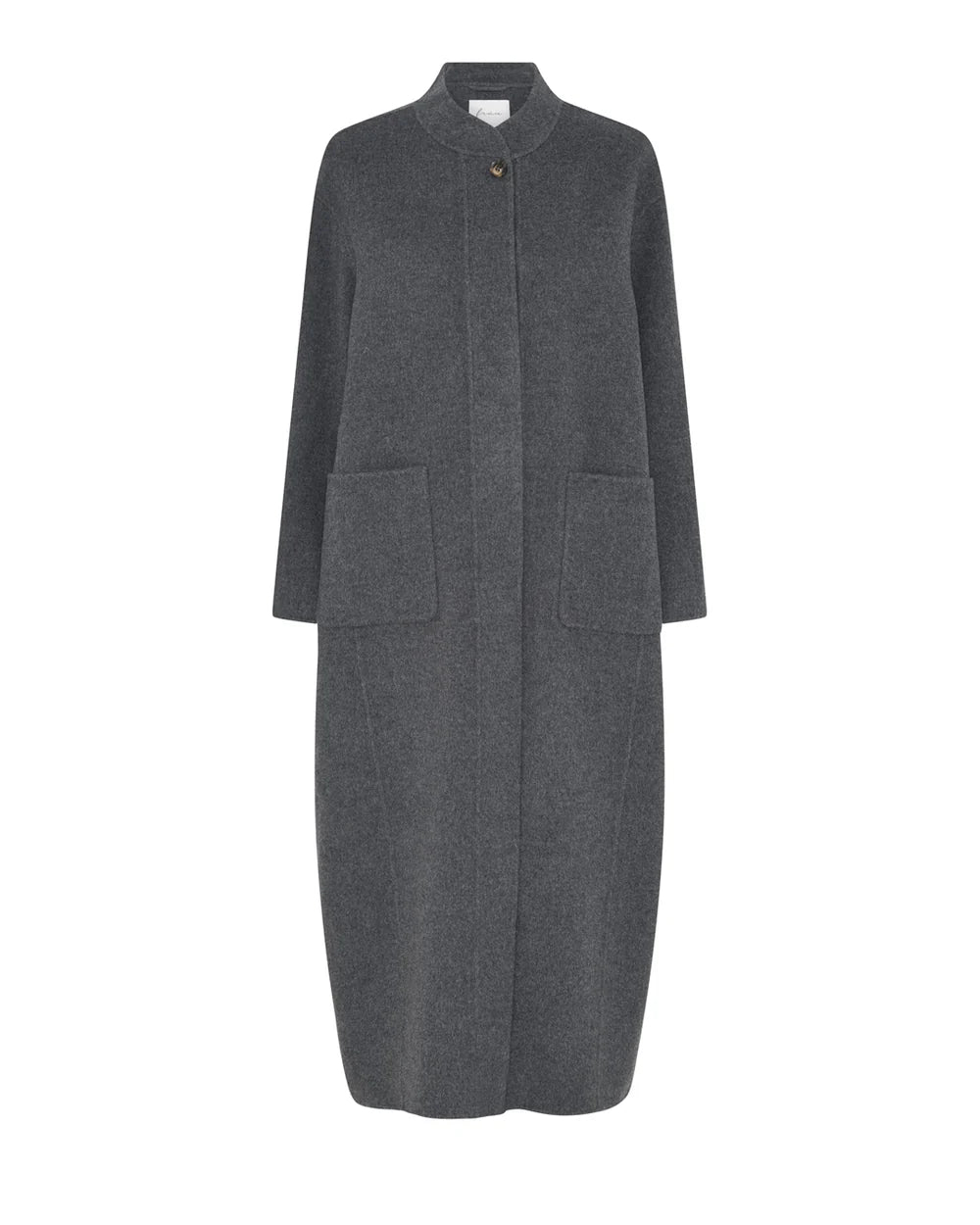 Frau Chicago pure wool long coat Dark grey melange