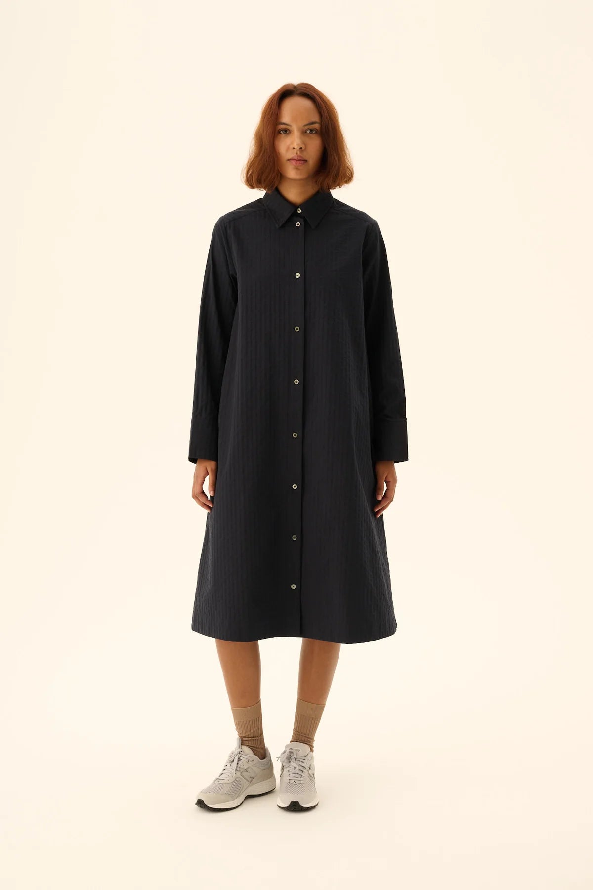 Rue De Tokyo Darian wide seersucker Navy