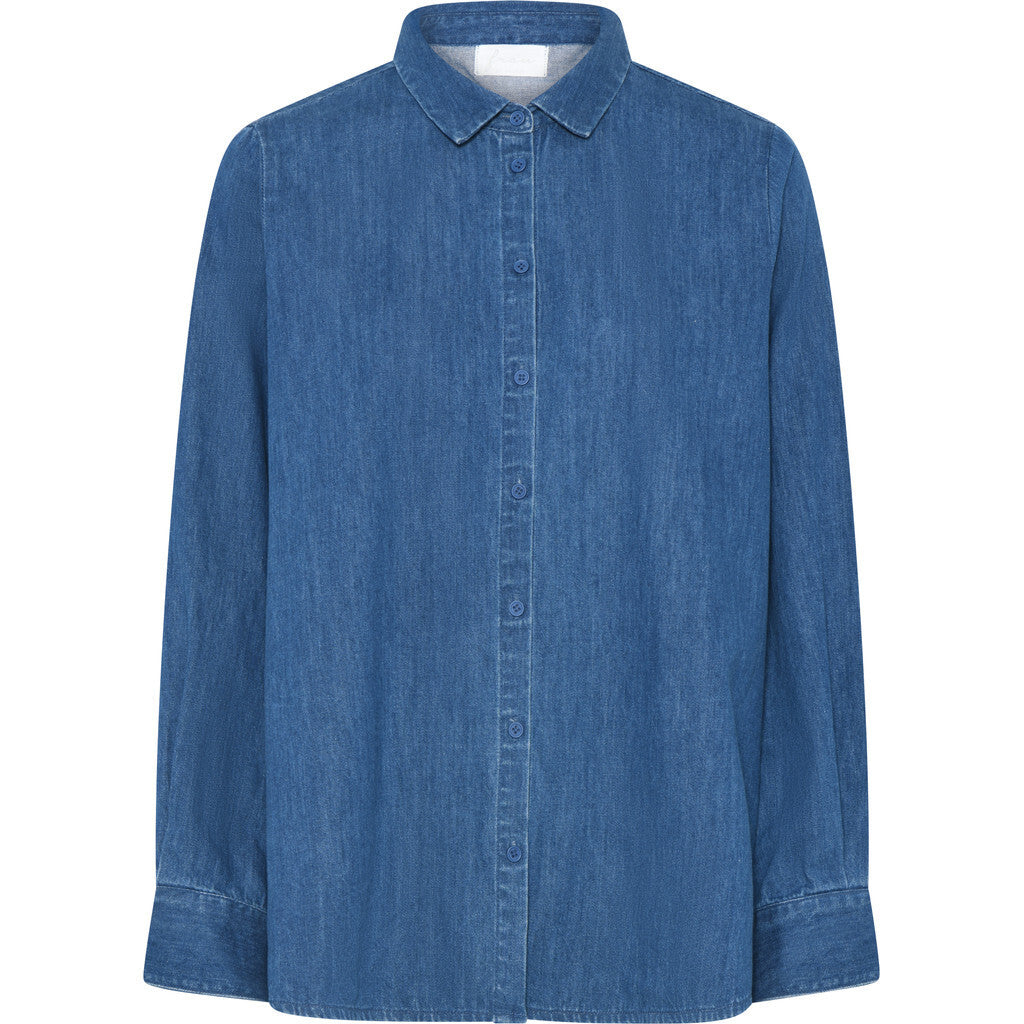 Frau Dhaka ls shirt denim clear blue