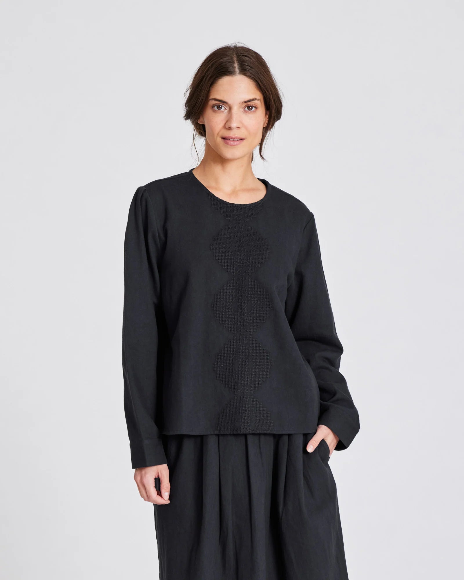 Gai+Lisva Signe L/S twill top sort