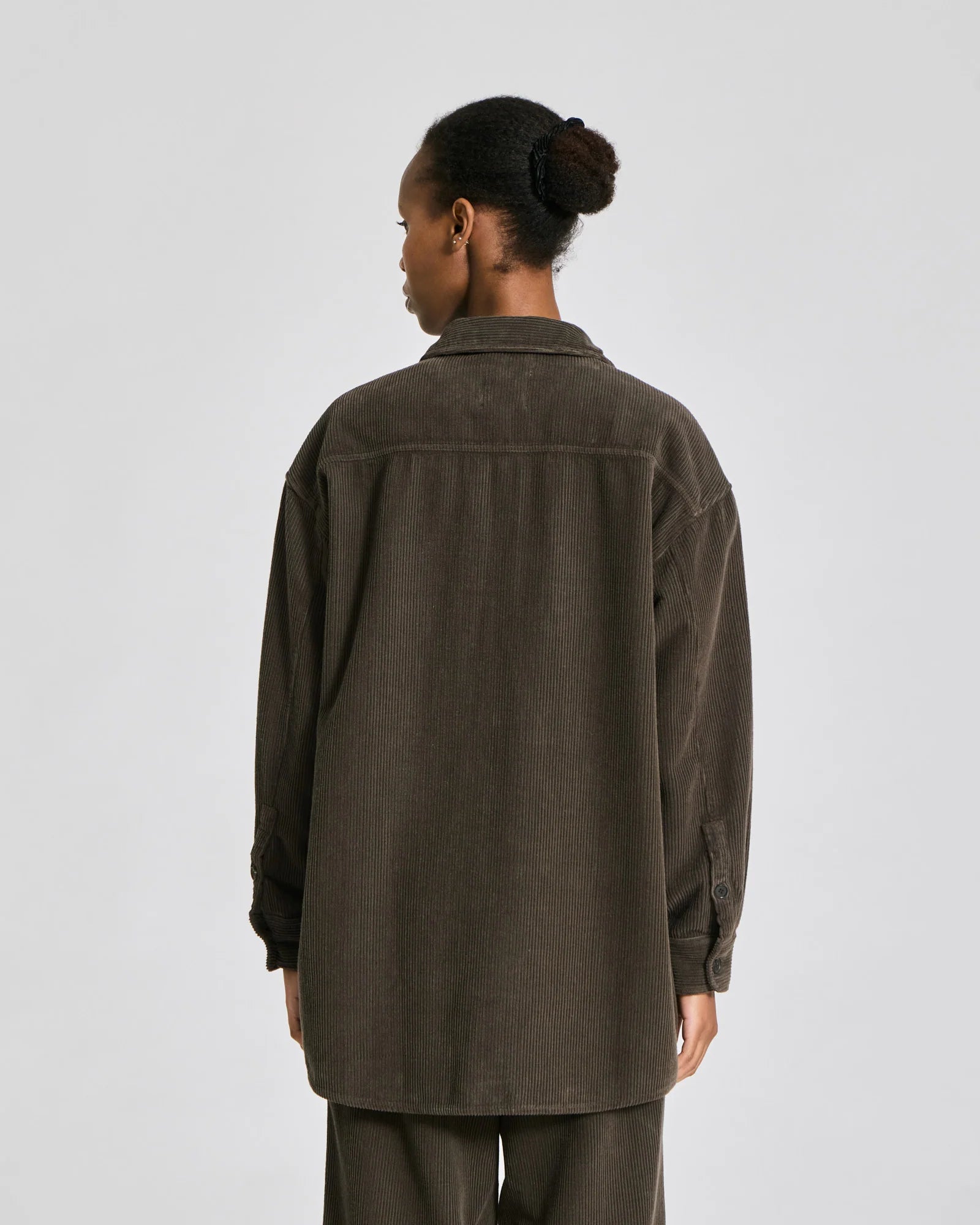 Gai+Lisva Else Corduroy shirt Black Olive