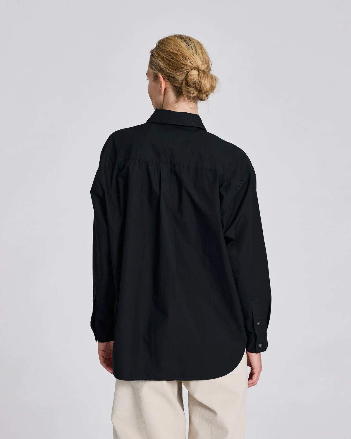 Gai+Lisva Eva LS poplin shirt Stretc Limo Black