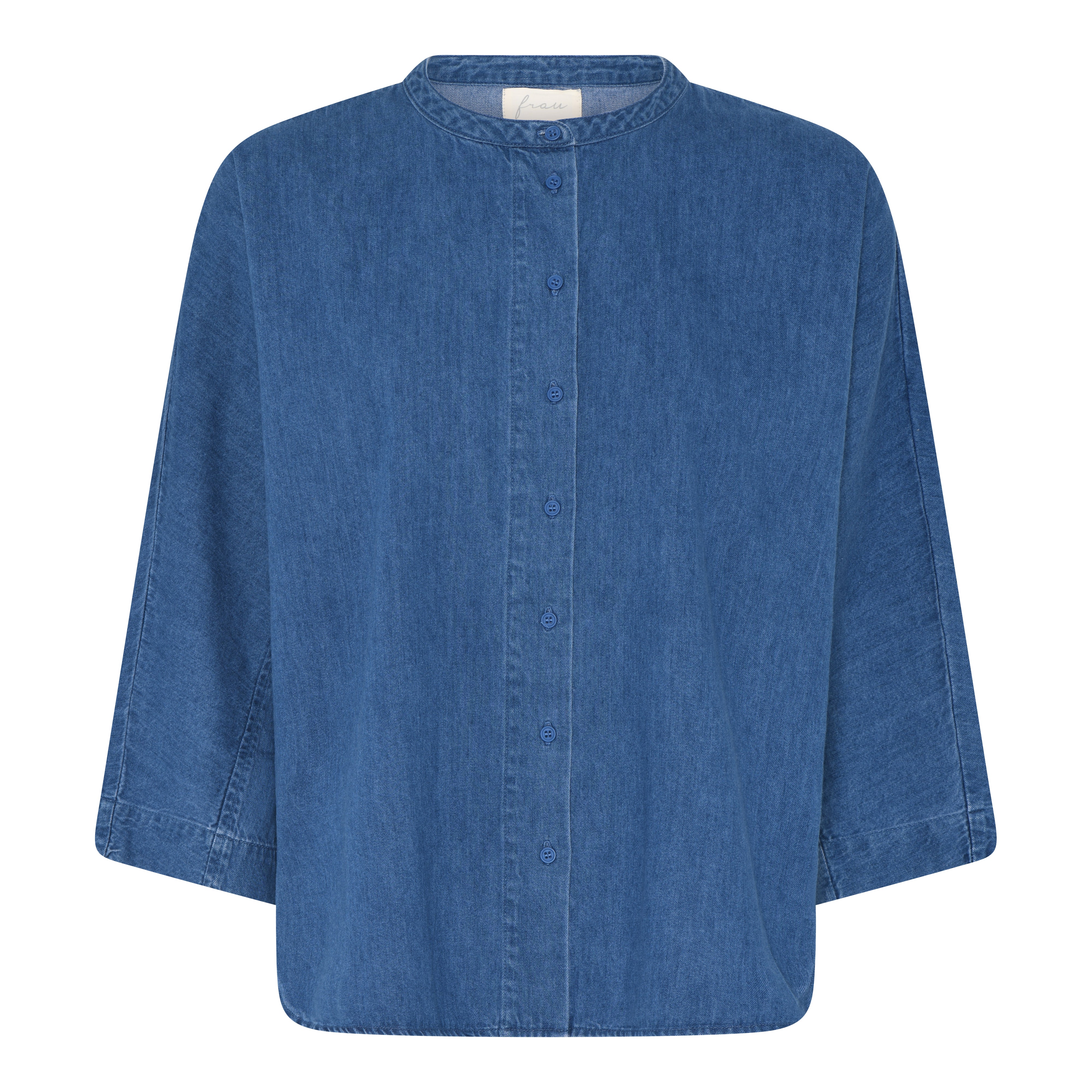 Frau Seoul short denim shirt clear blue