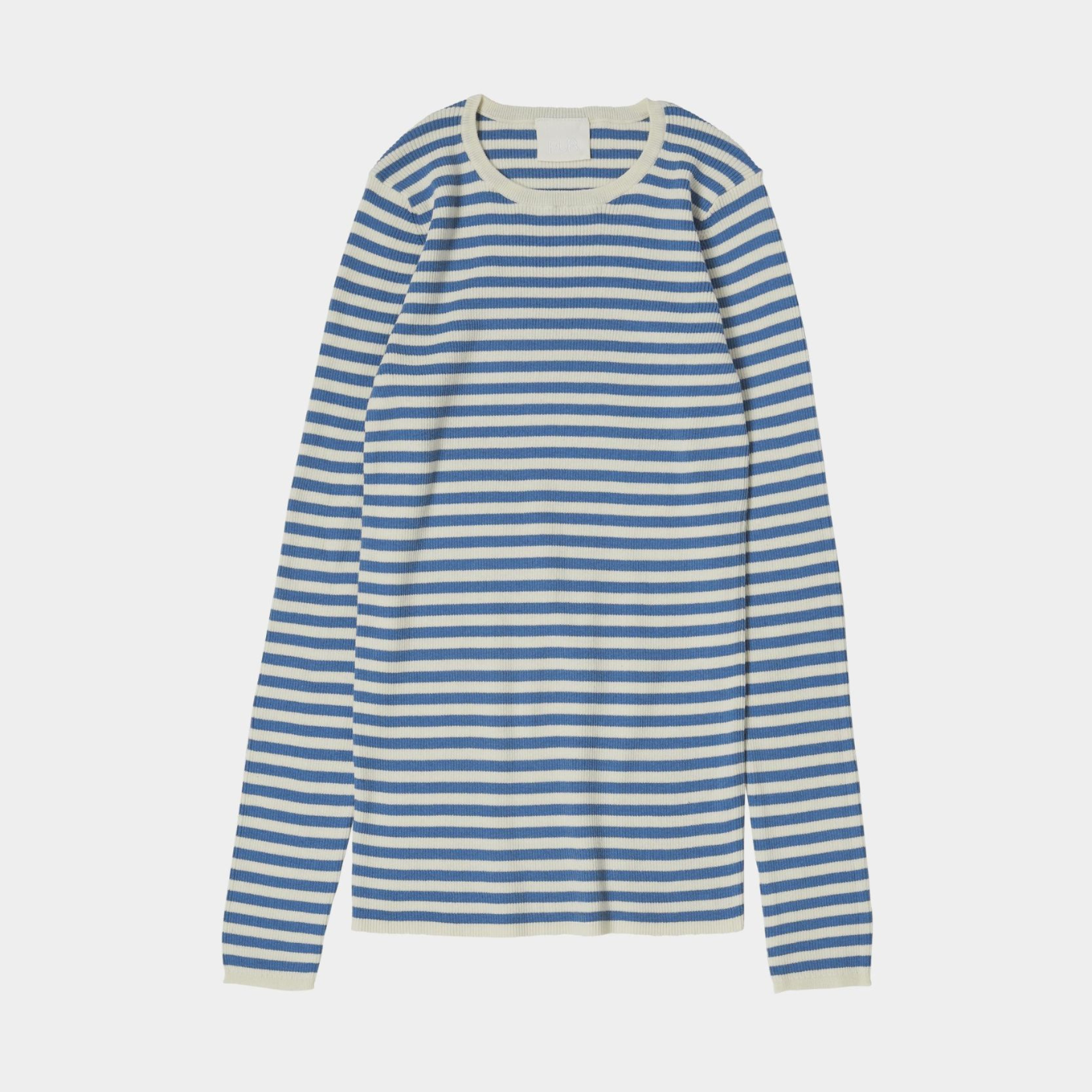 Fub striped rib blouse ecru/azure