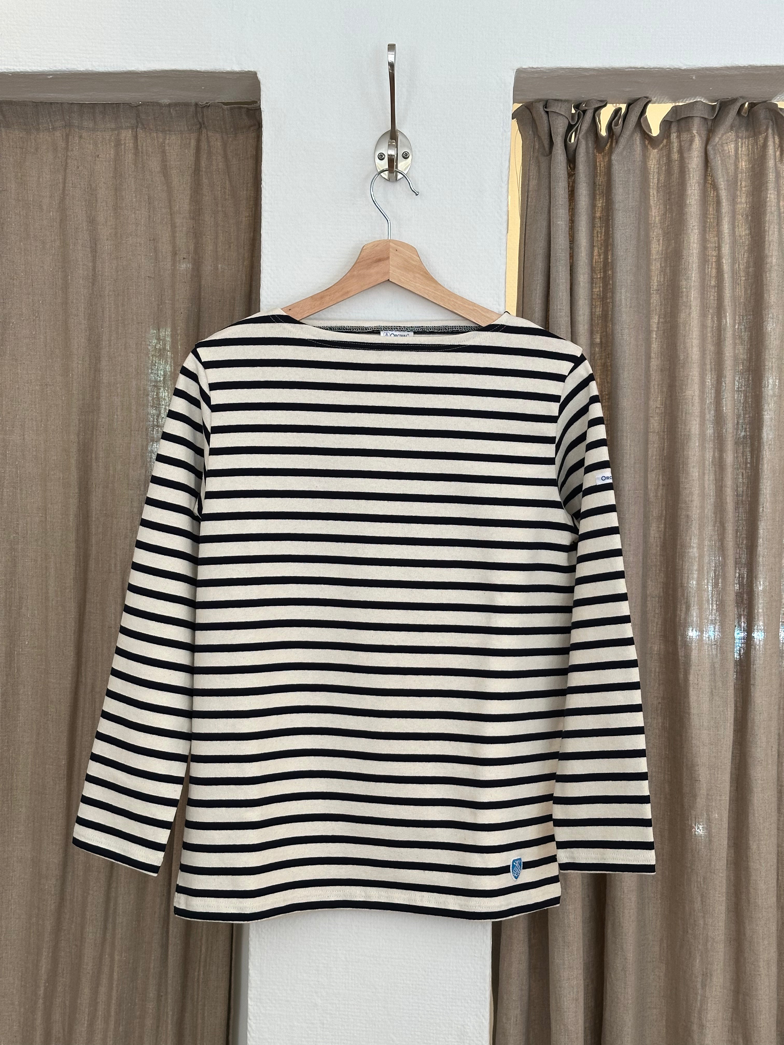 Orcival unisex bluse ecru/marine