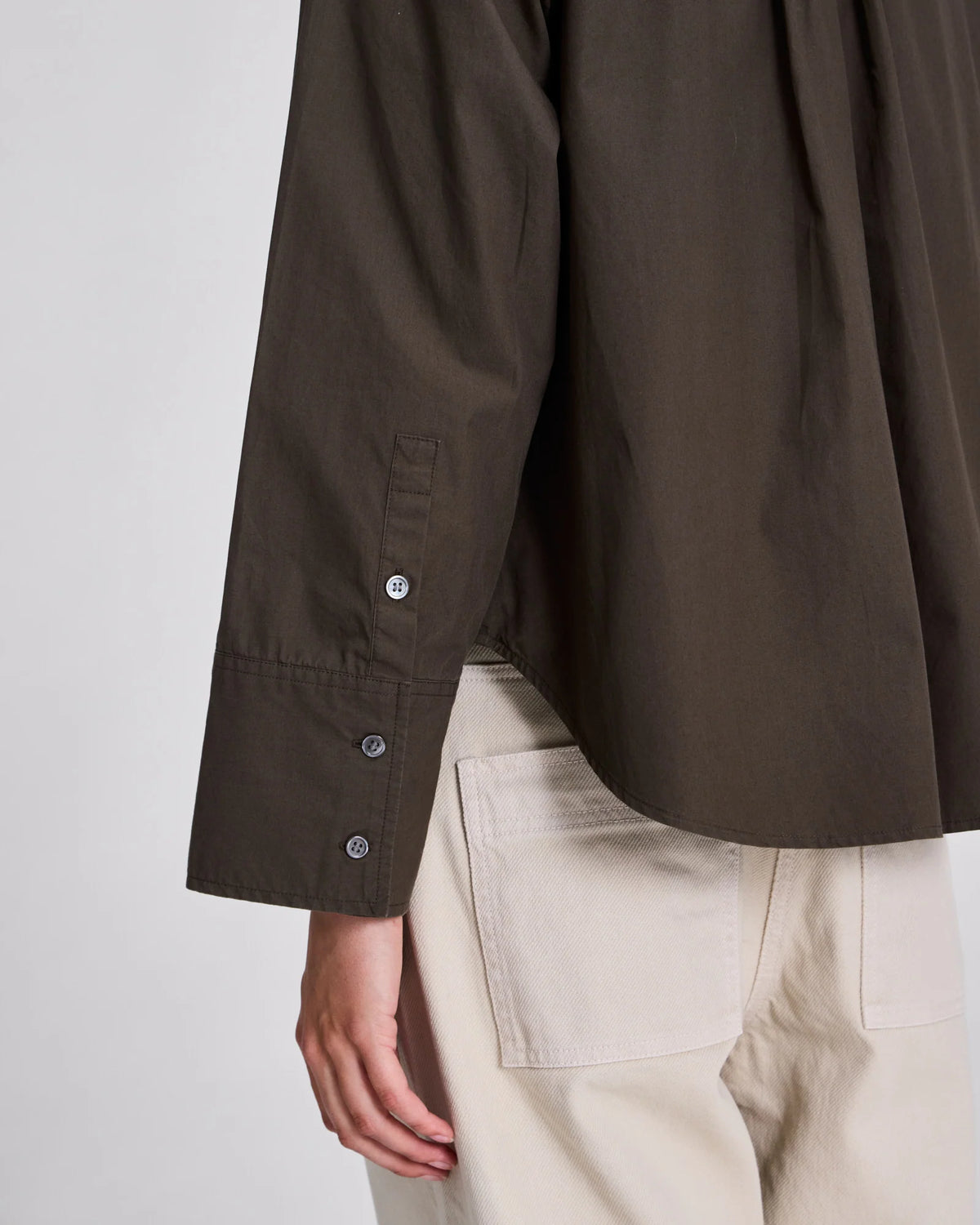Gai+Lisva Isabella LS poplin shirt Black Olive