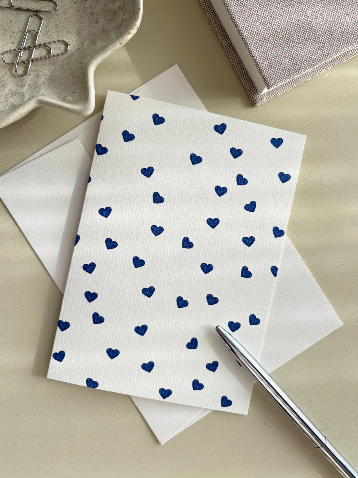 Lignes Bleues kort Petits coeurs bleus