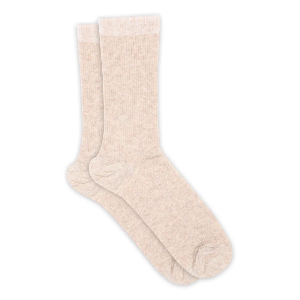 MP Fine cotton rib socks 108 beige melange