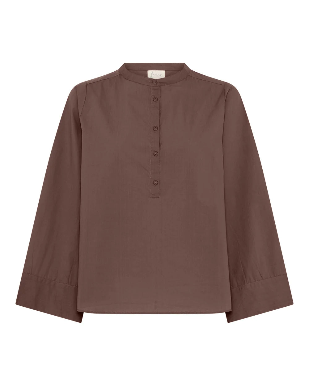 Frau Madrid wide sleeve shirt Coffee quartz