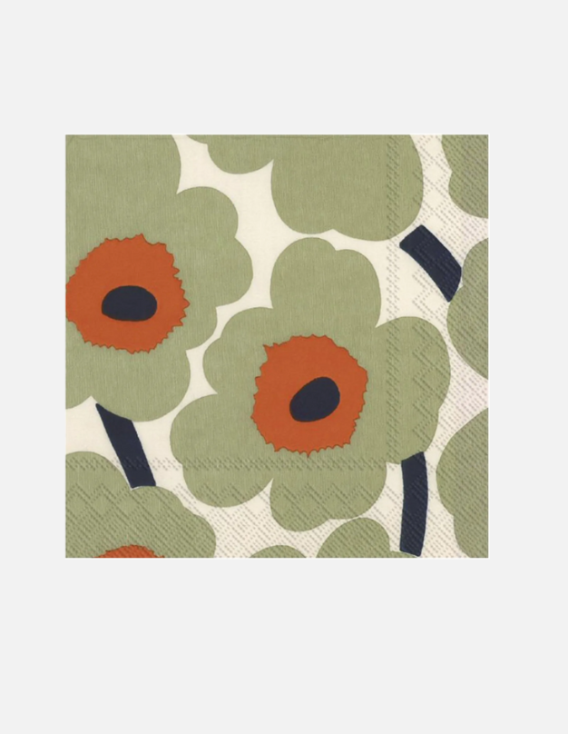 Marimekko frokost servietter Unikko Cream Orange