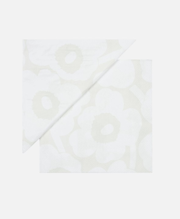 Marimekko frokost servietter Unikko white grey