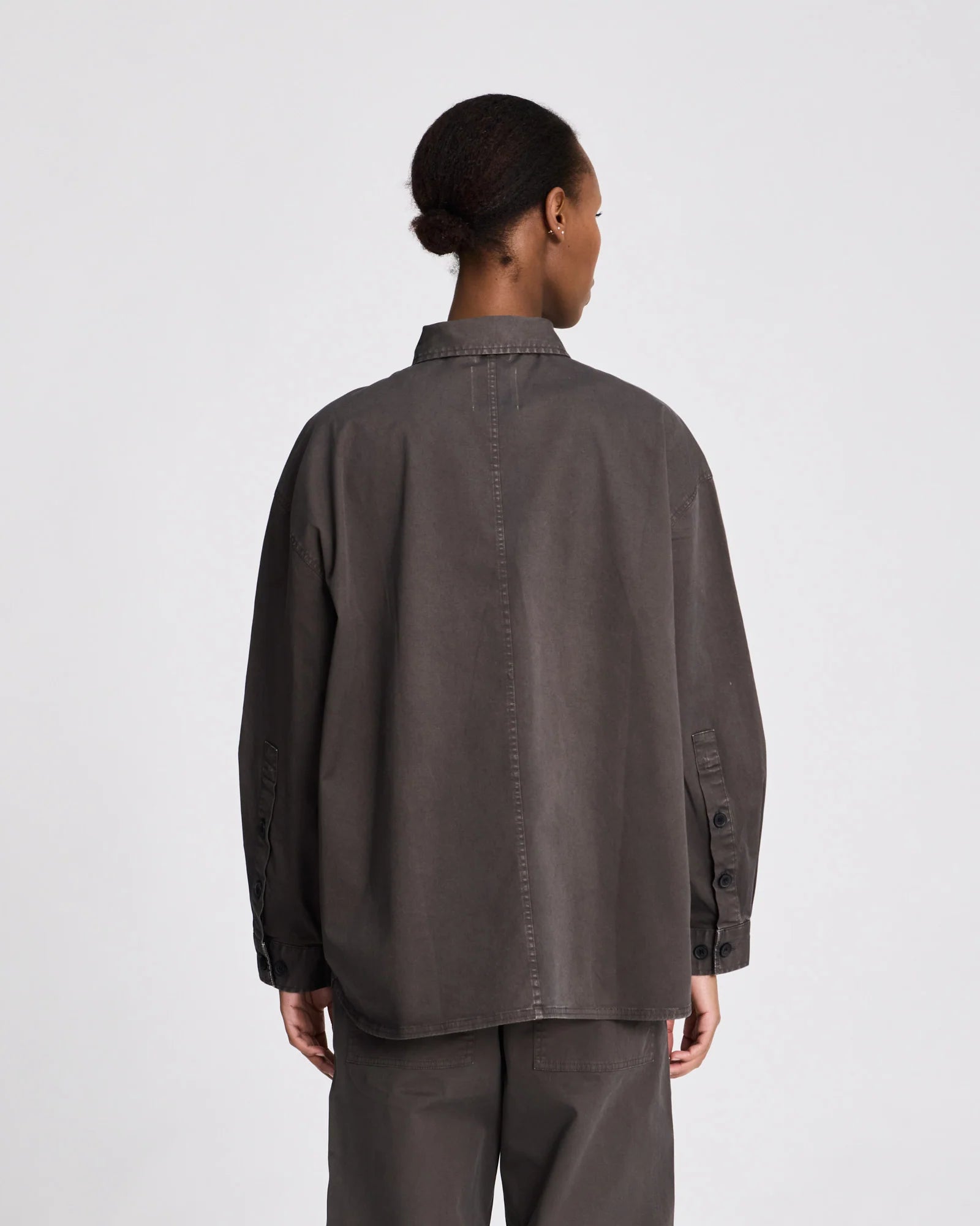 Gai+Lisva Pauline stretched twill shirt Black ink