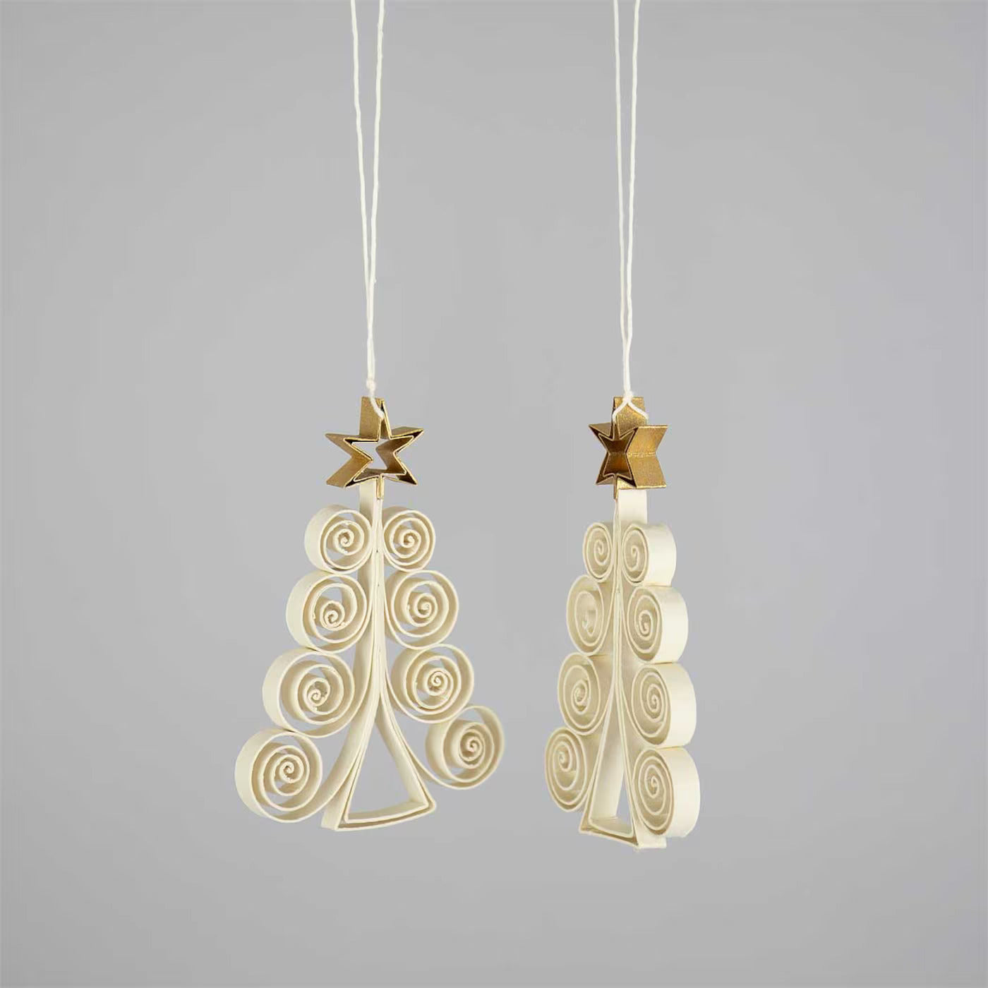 Quilled juletræ 2 stk.