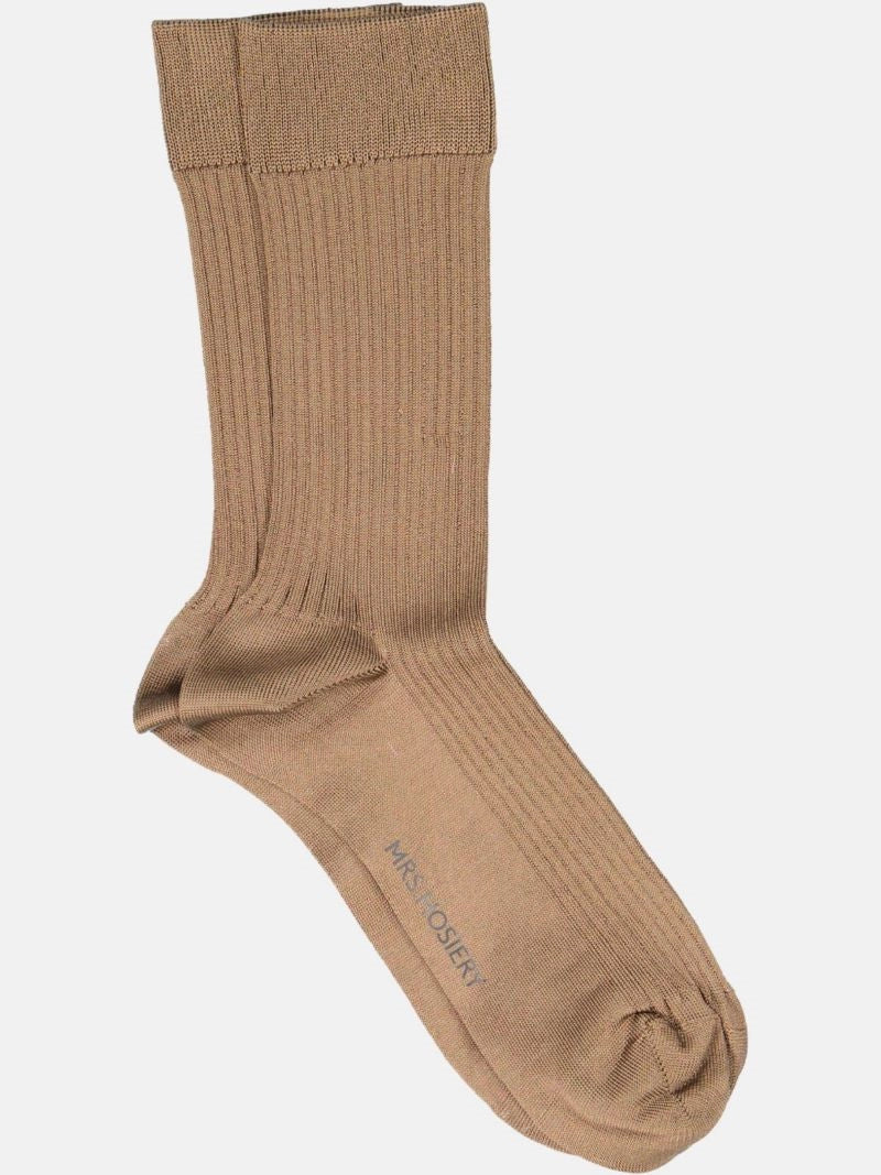 Mrs. Hosiery Silky fine rib strømper Pigeonne