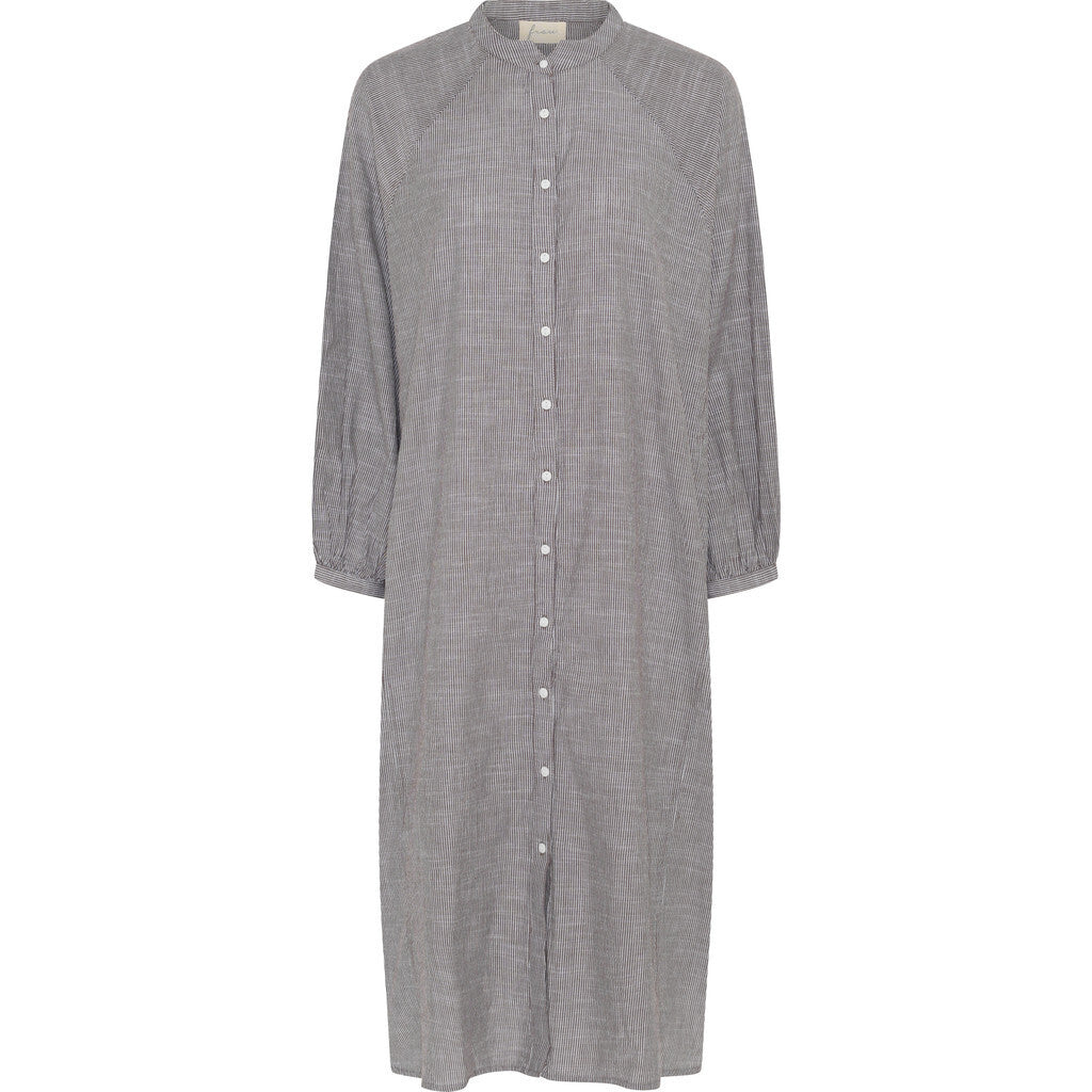 Frau Tokyo long shirt coffee quartz stripe