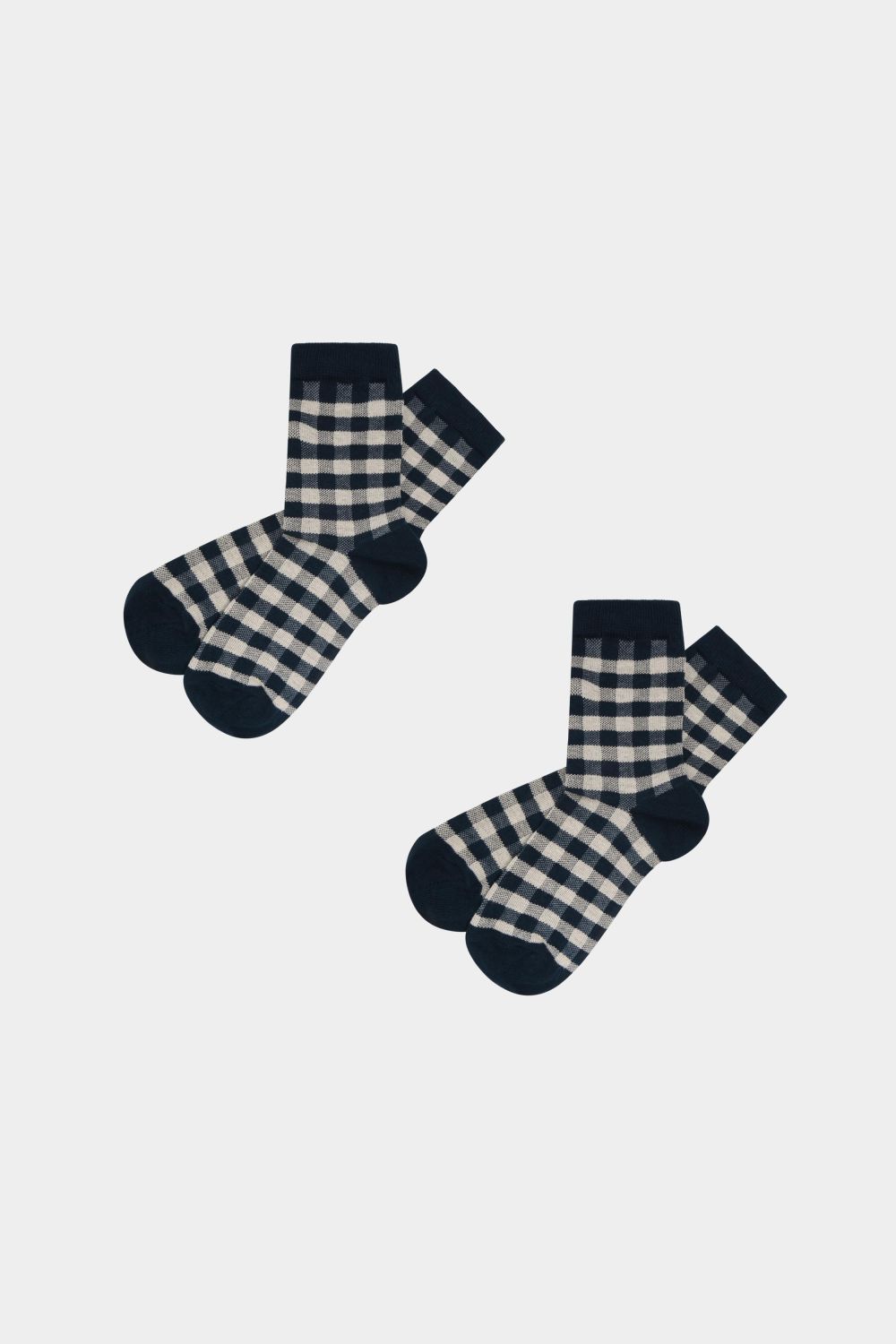 Fub strømper Check navy/ecru