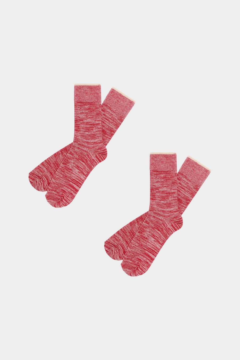 Fub strømper melange rød/ecru