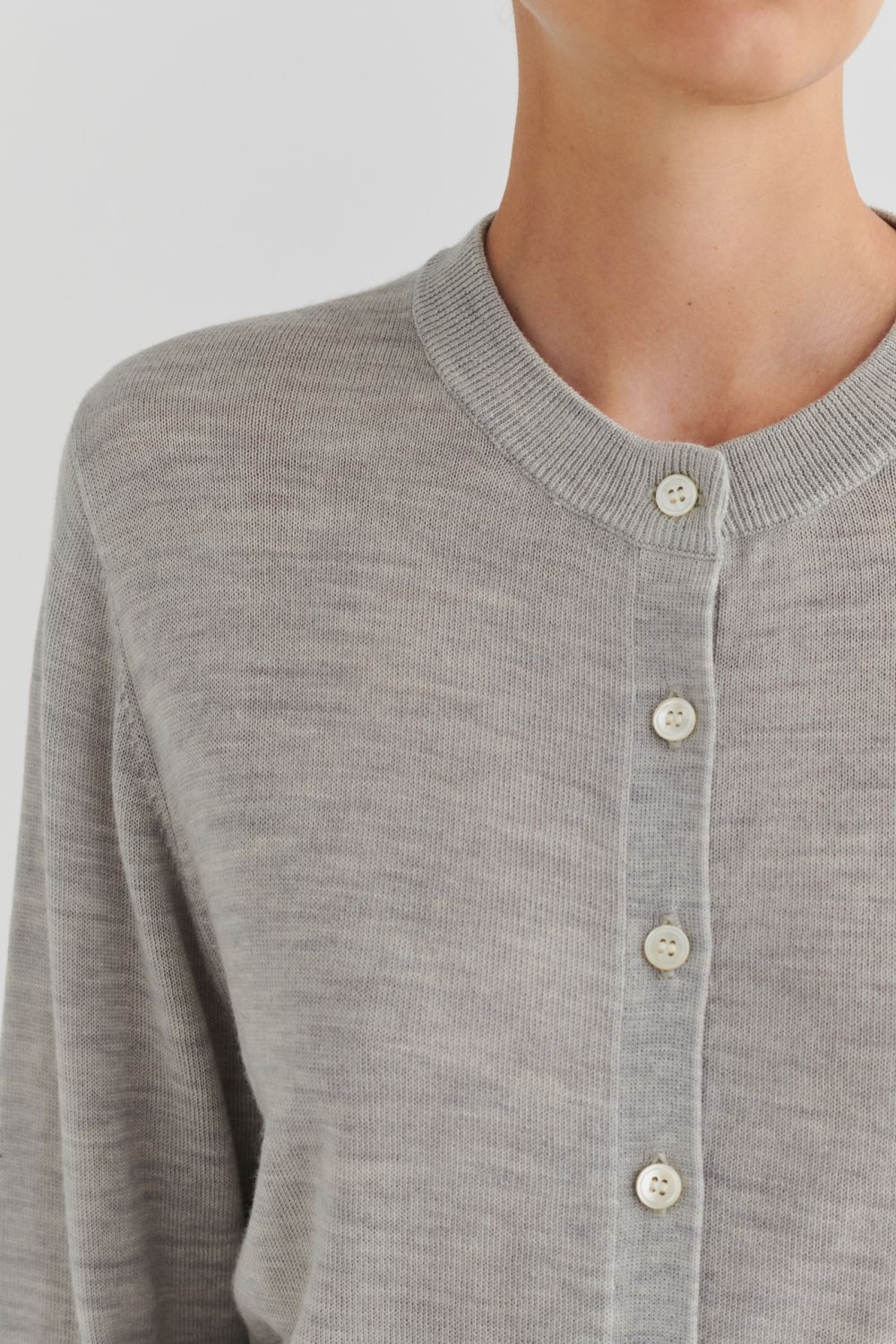 Fub Wool cardigan light grey melange