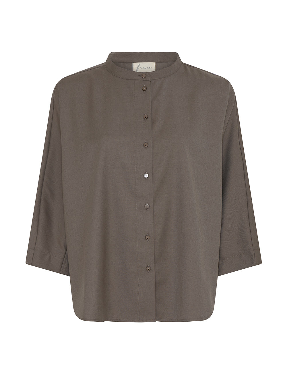 frau wool seoul short shirt walnut