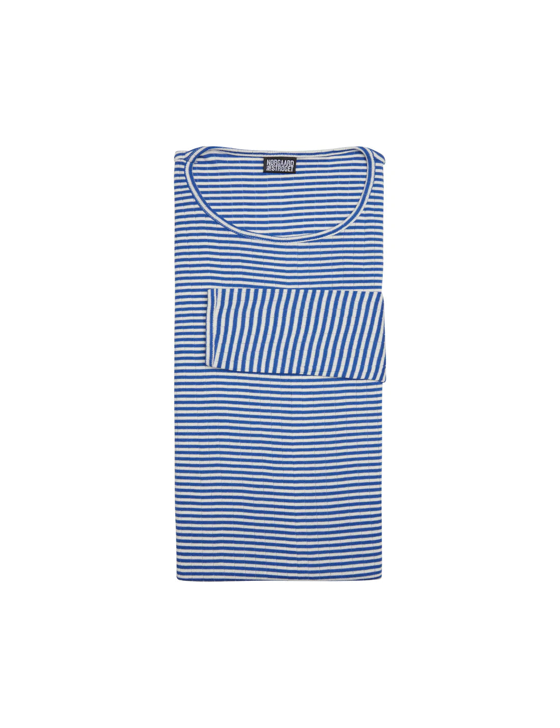 101 fine stripe kleinblå/ecru