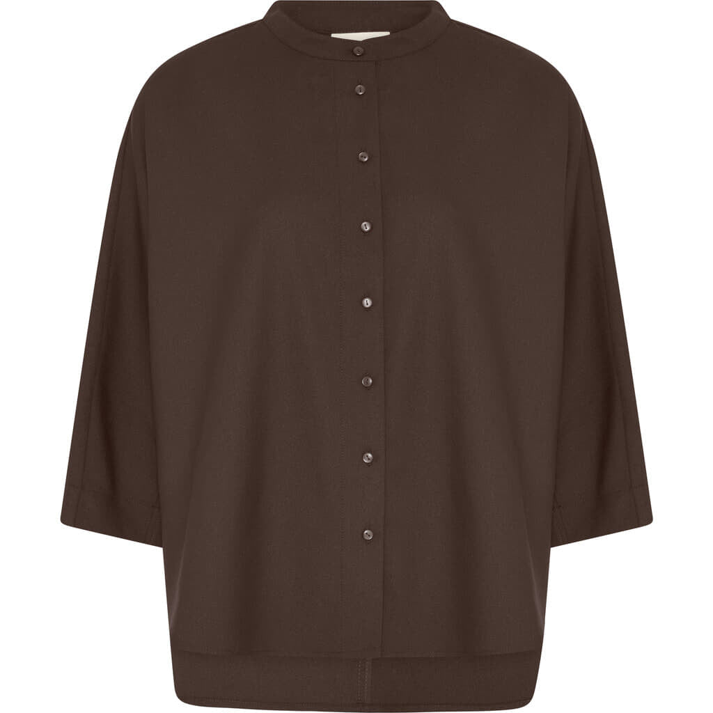 Seoul short wool chocolate brown