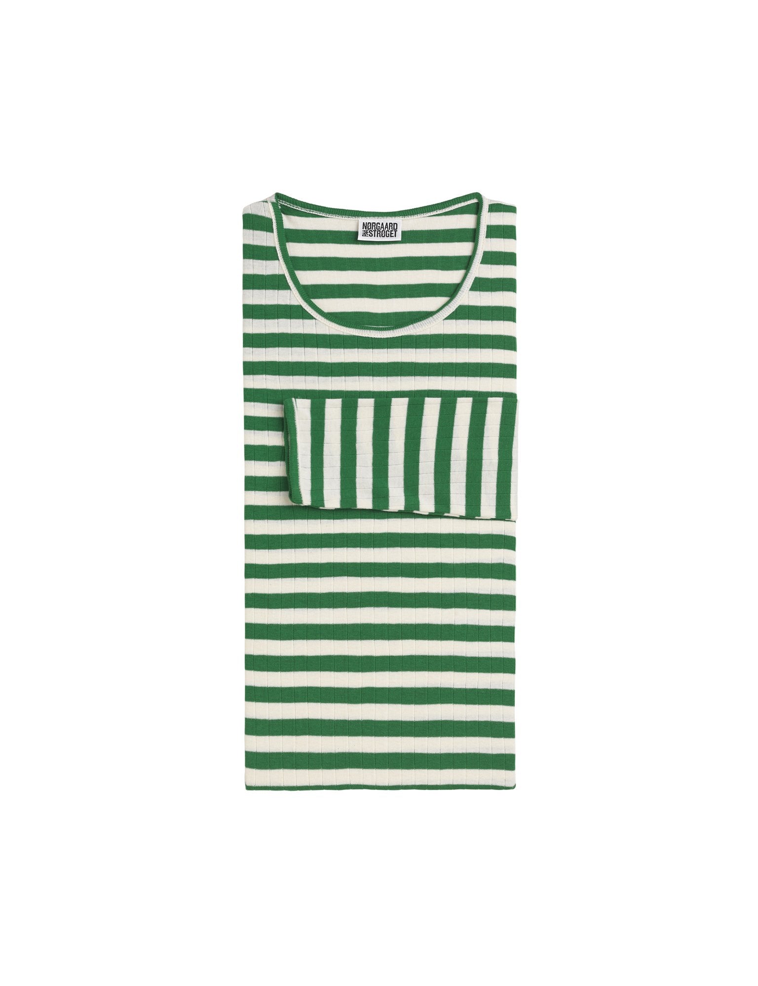 101 bluse grøn/hvid