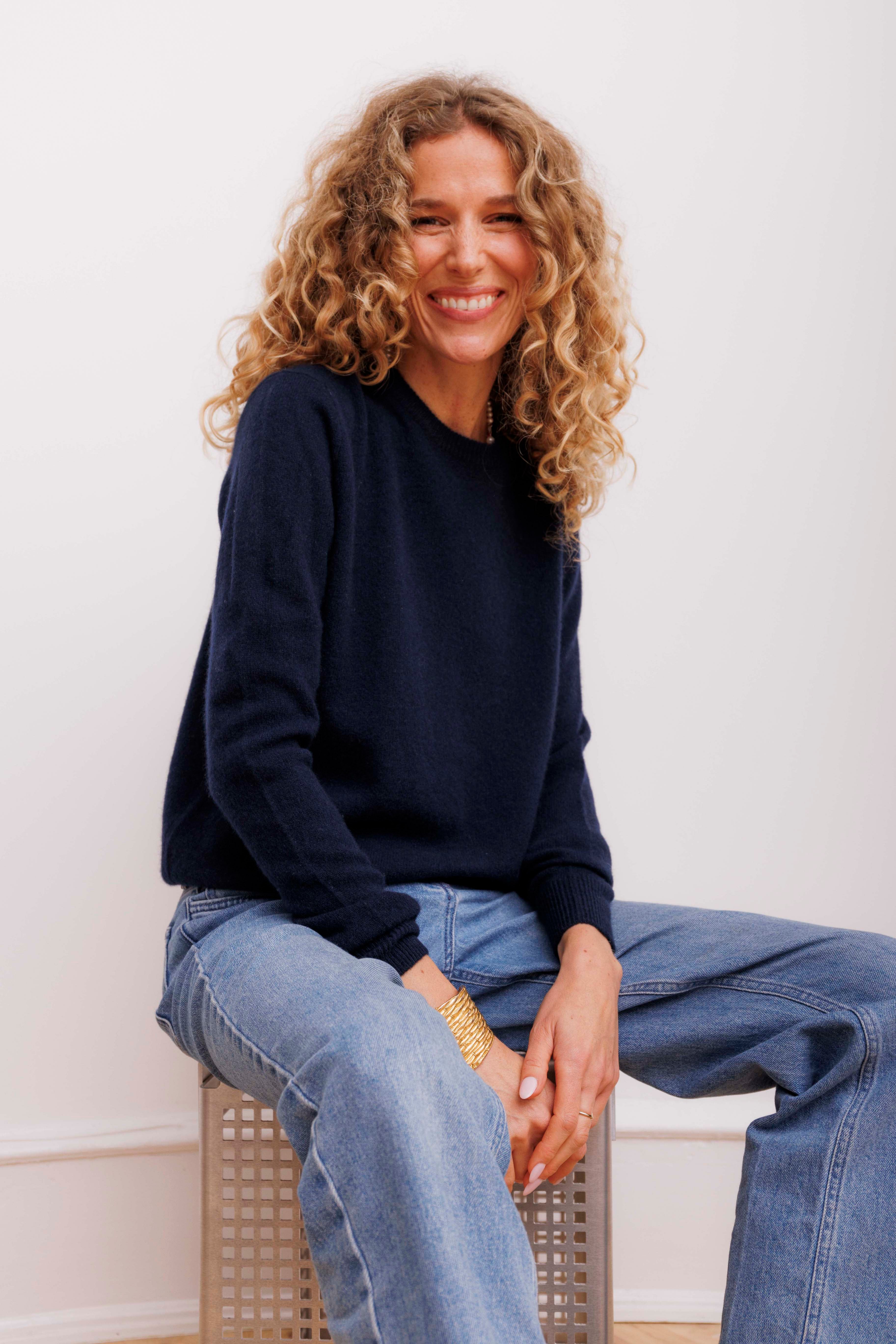 Beta Studios Abbie O-neck Basic cashmere Navy