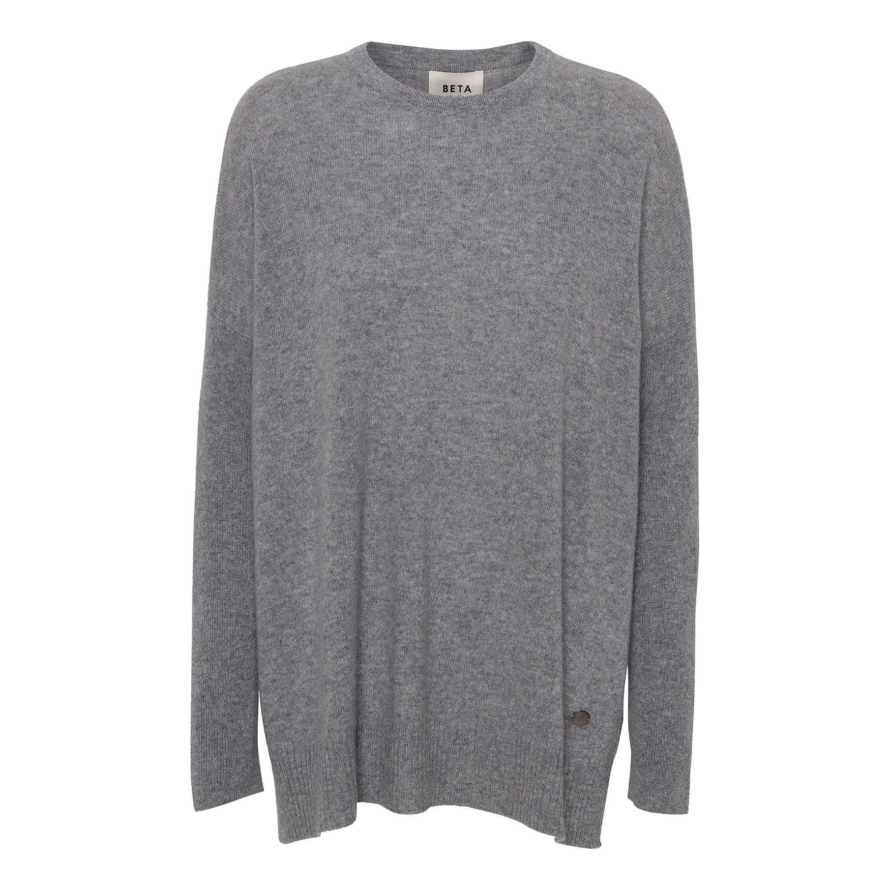 Beta Studios Berta oversize O-neck grey melange