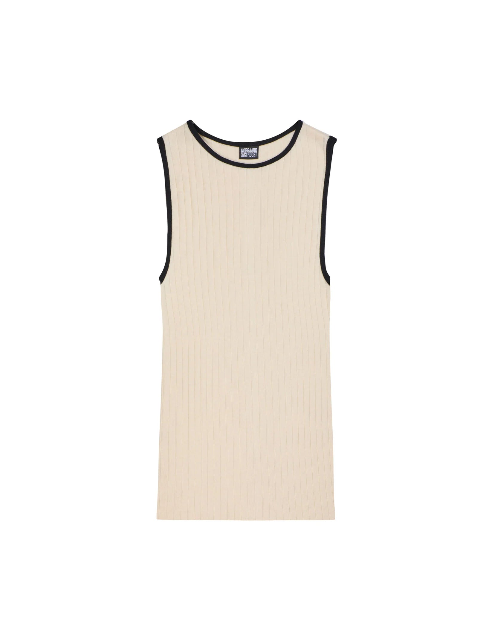 Nørgaard på Strøget tanktop kontrast ecru m. sort
