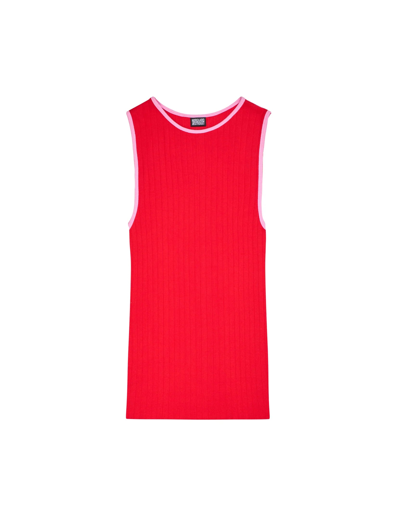 Nørgaard på Strøget tanktop kontrast rød/light pink