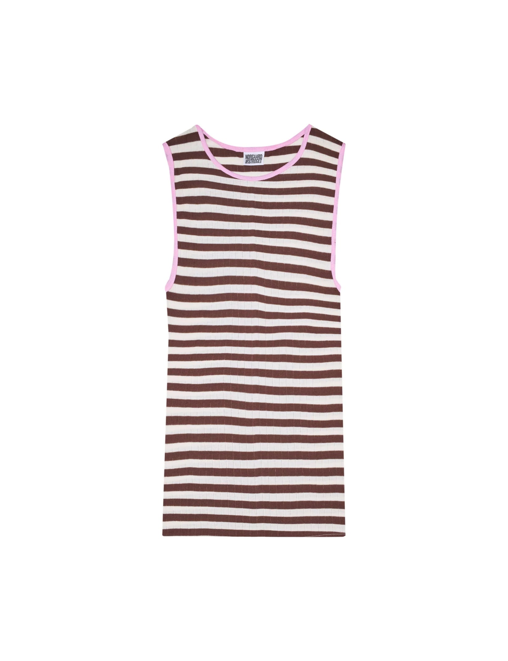 NPS Tank Top Broadway brun/ecru m. pink kontrast