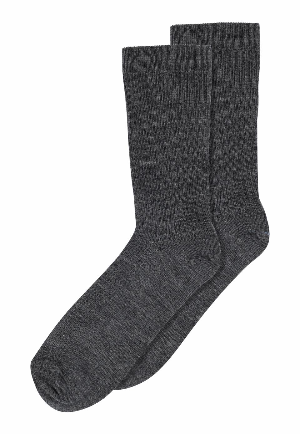 MP Fine wool rib socks dark grey melange