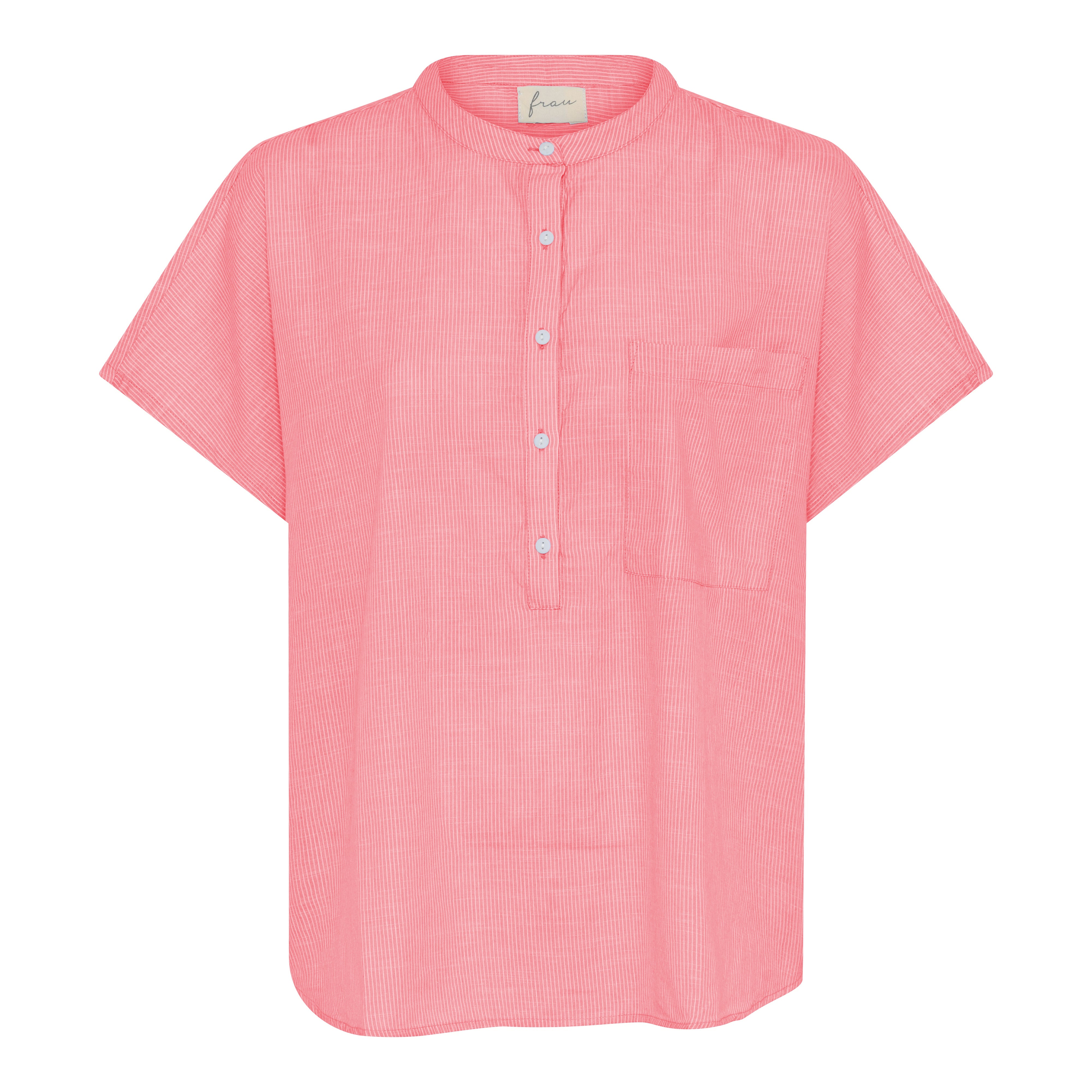 Frau Colombo ss top Hot Coral stripe