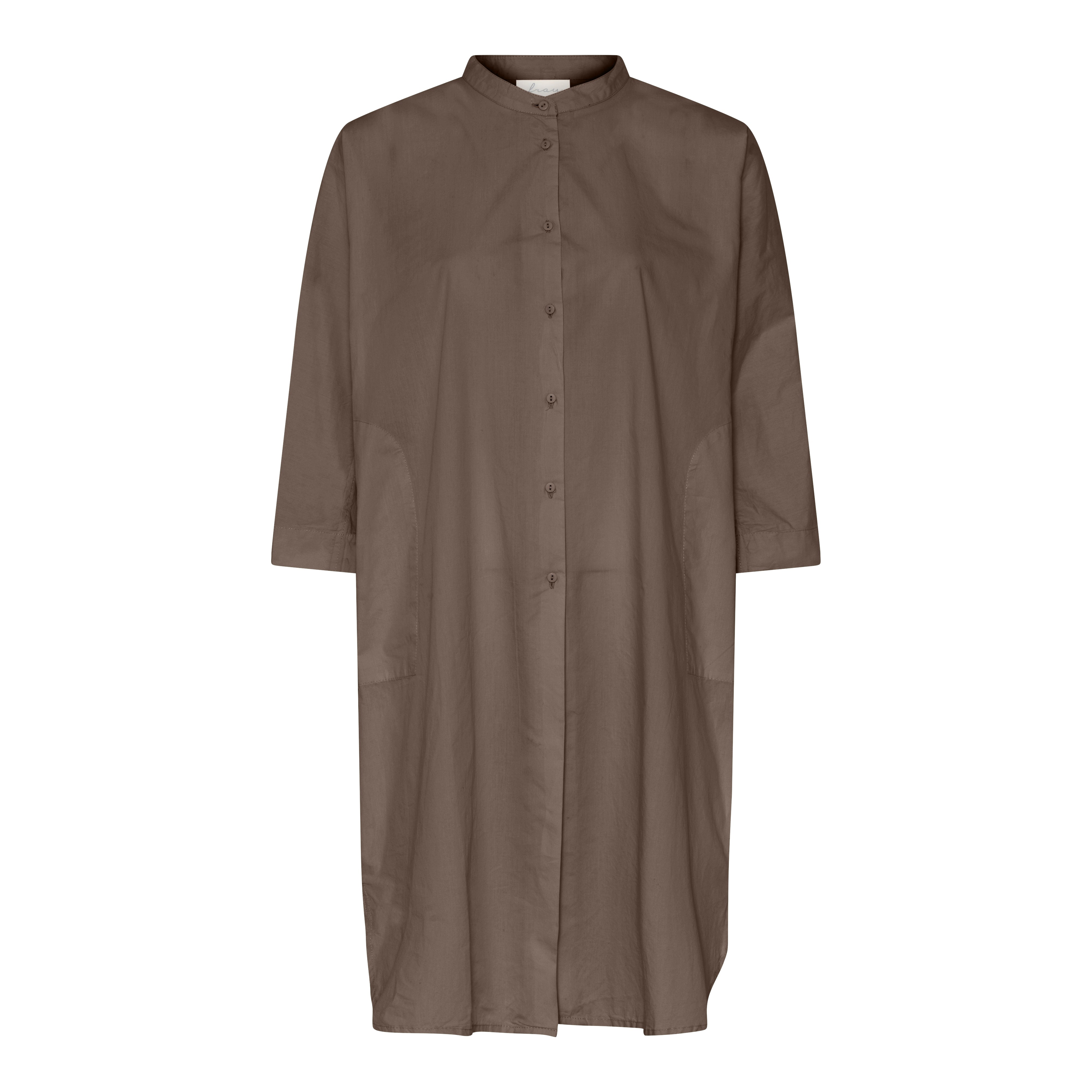 Frau Seoul 2/4 long wool shirt walnut