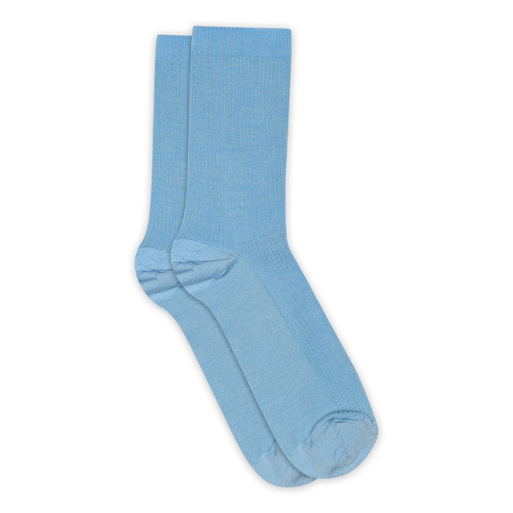 MP fine wool rib socks Blue Bell